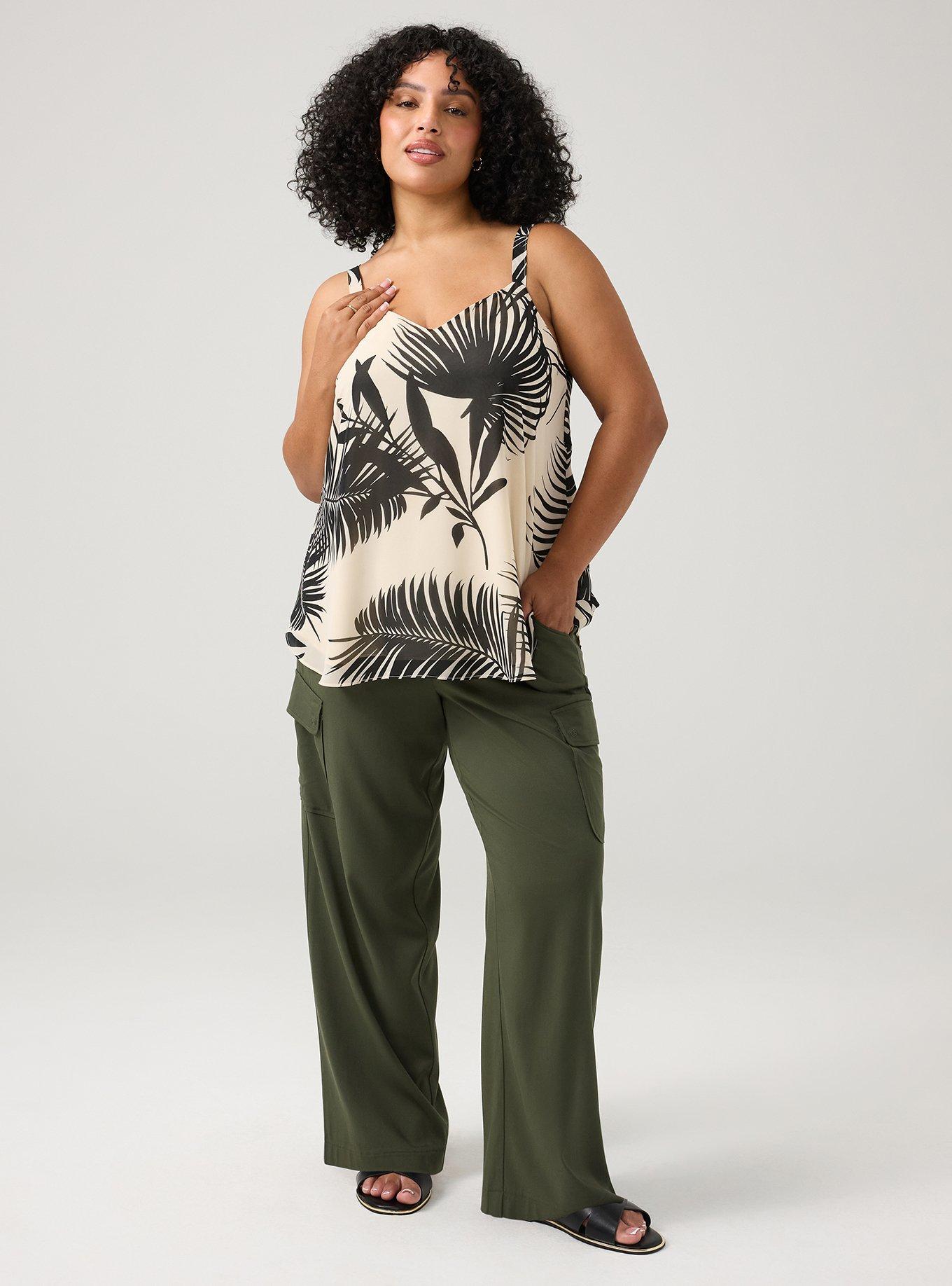 Sophie Chiffon Swing Cami, BEHIND THE LEAVES BLACK, alternate