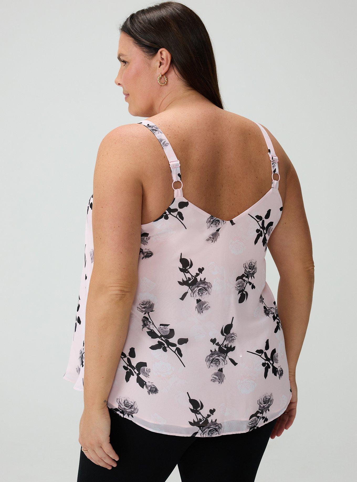 Plus Size Sophie Chiffon Swing Cami, ROSEALINE FLORAL PINK, alternate