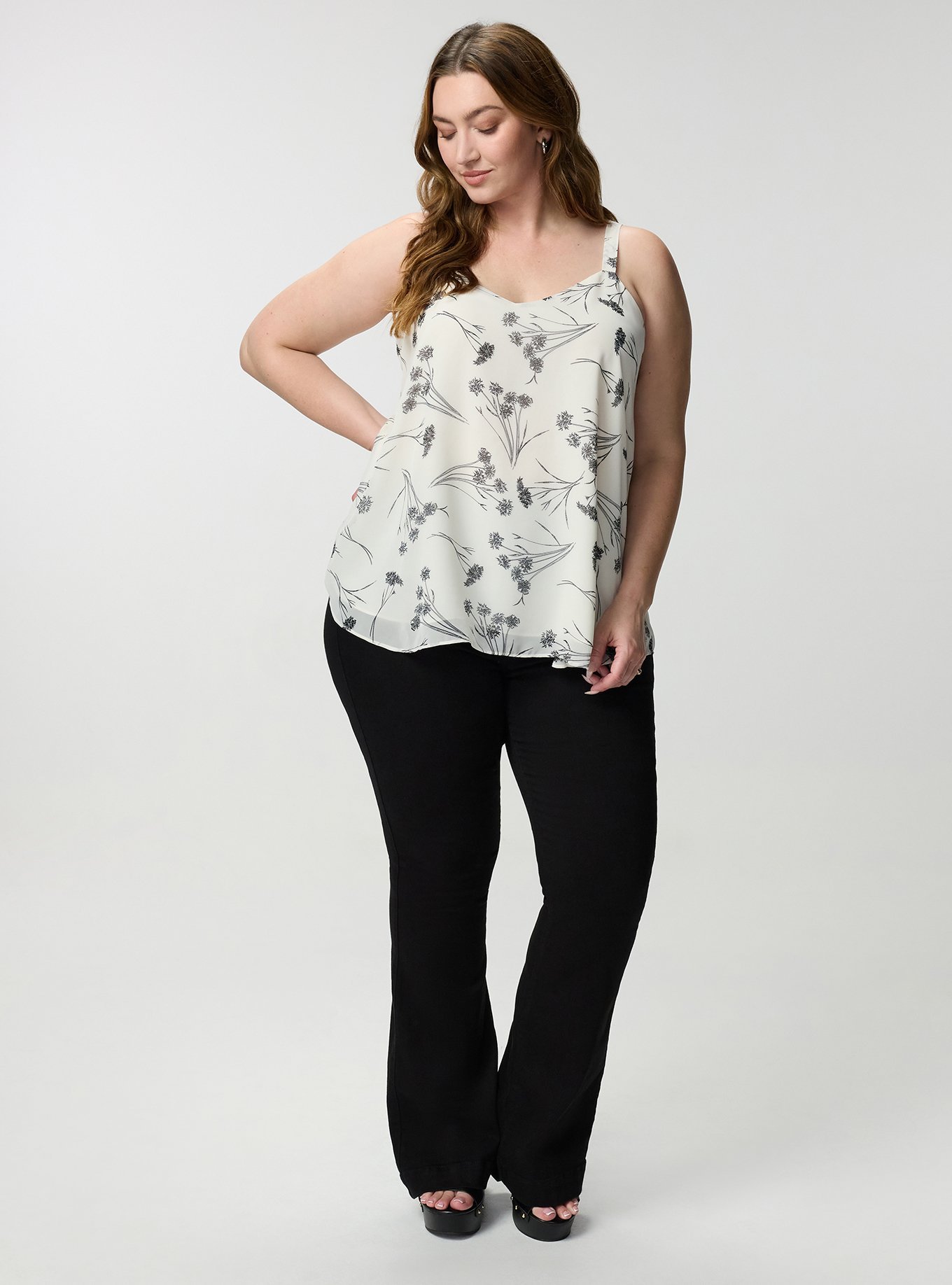 Sophie Chiffon Swing Cami, SHERRY FLORAL BW, alternate
