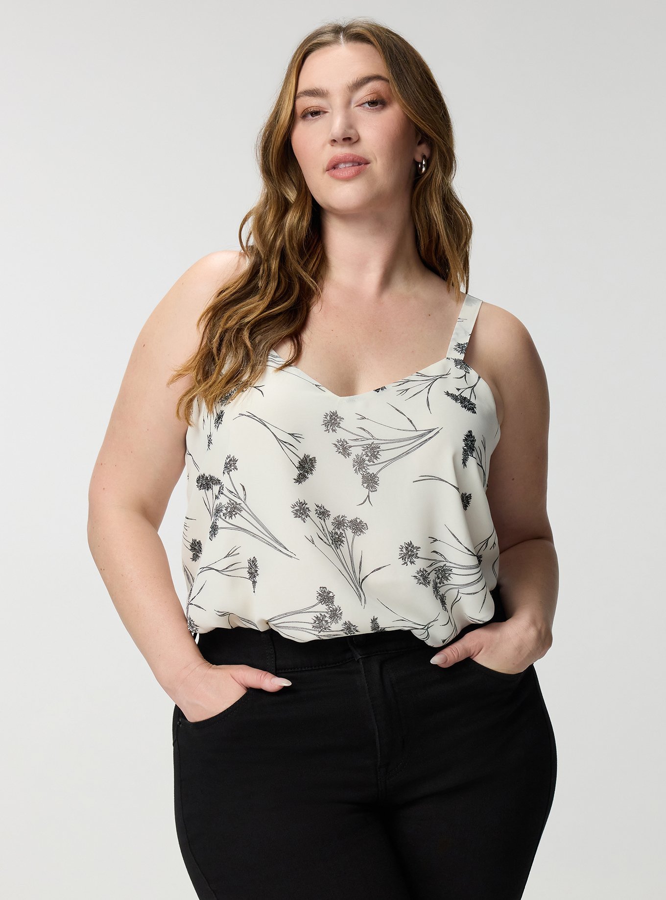 Sophie Chiffon Swing Cami, SHERRY FLORAL BW, alternate
