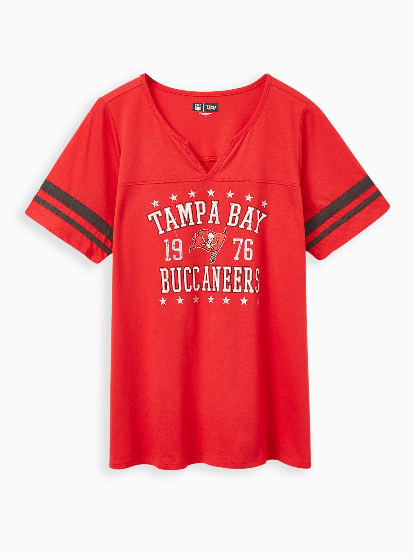 Tampa Bay Buccaneers Plus Size Womens Dresses V-neck Short Sleeve Loose  Sundress