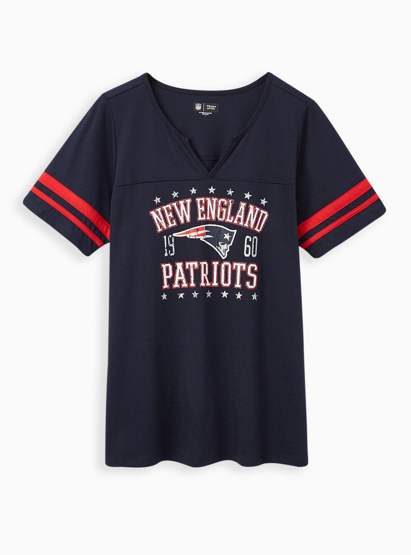 New England Patriots Top Shirt Womens Large Red White Blue 3/4 Sleeve  Classic