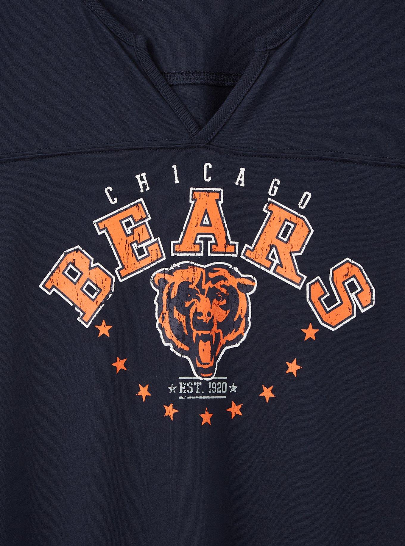 Plus Size - NFL Chicago Bears Navy V-Neck Football Tee - Torrid