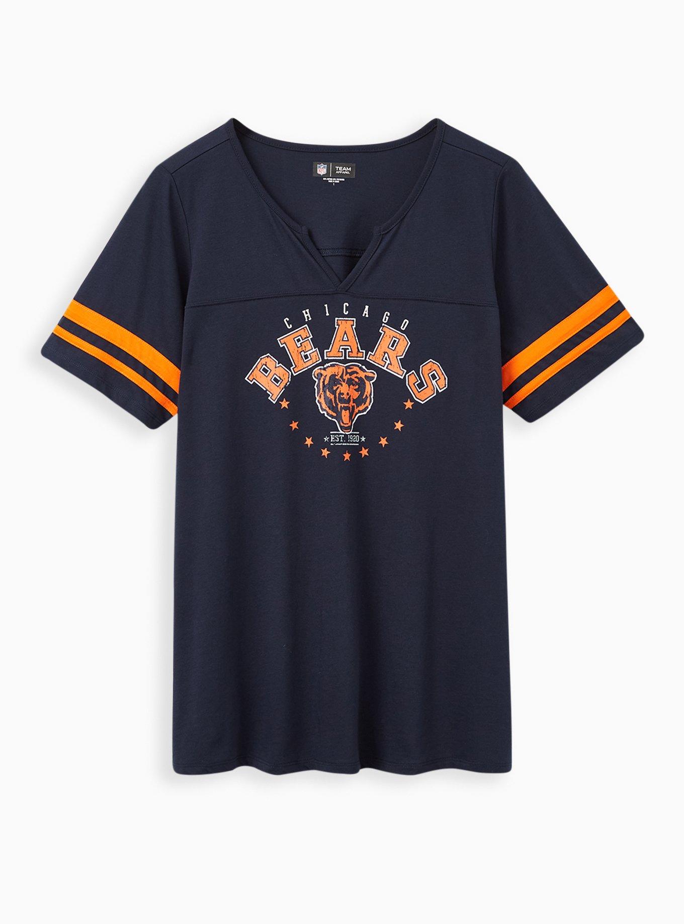 Plus Size - NFL Chicago Bears Navy V-Neck Football Tee - Torrid