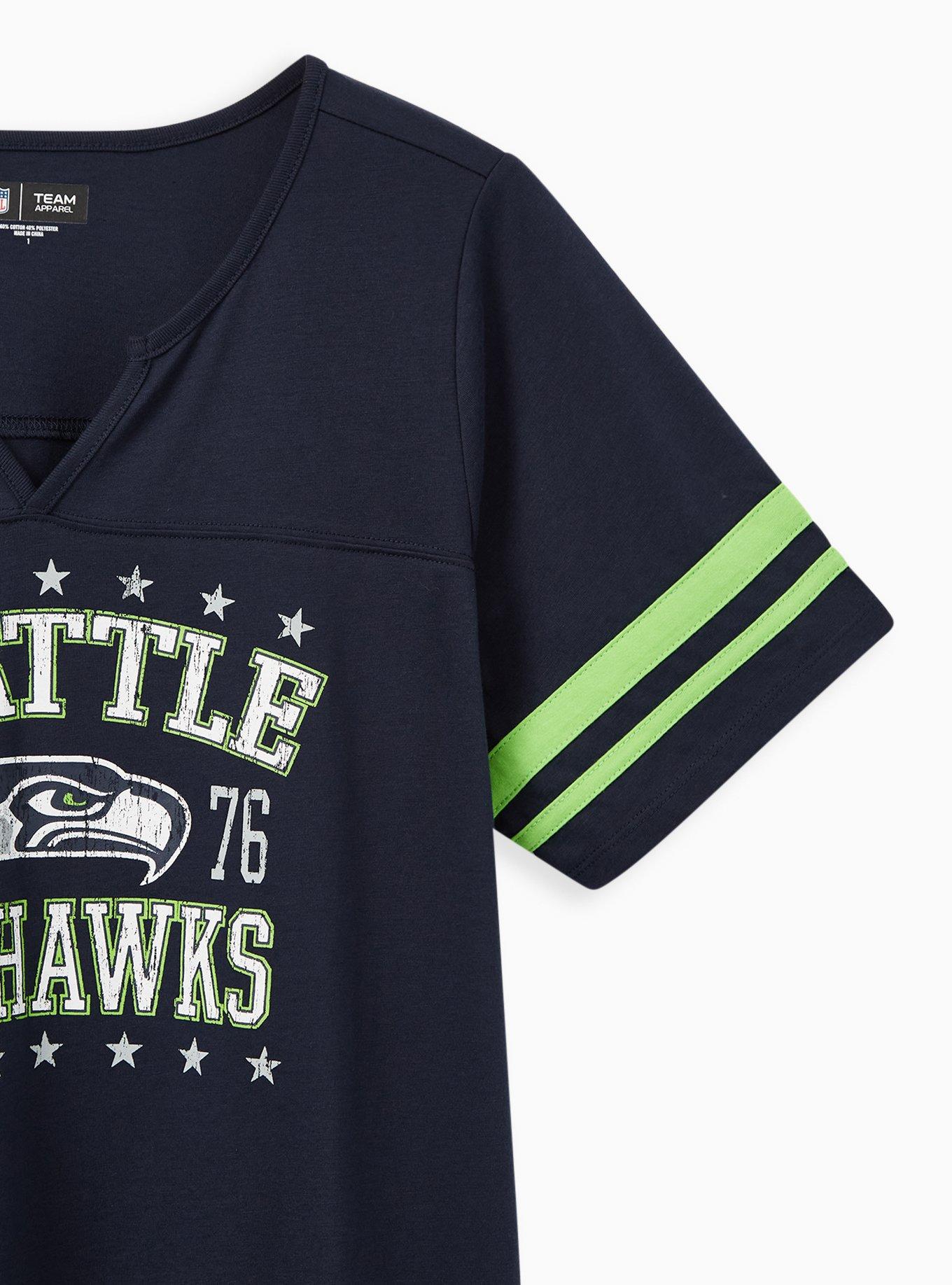 Plus Size - NFL Seattle Seahawks Classic Fit Long Sleeve Raglan Tee -  Cotton Navy - Torrid