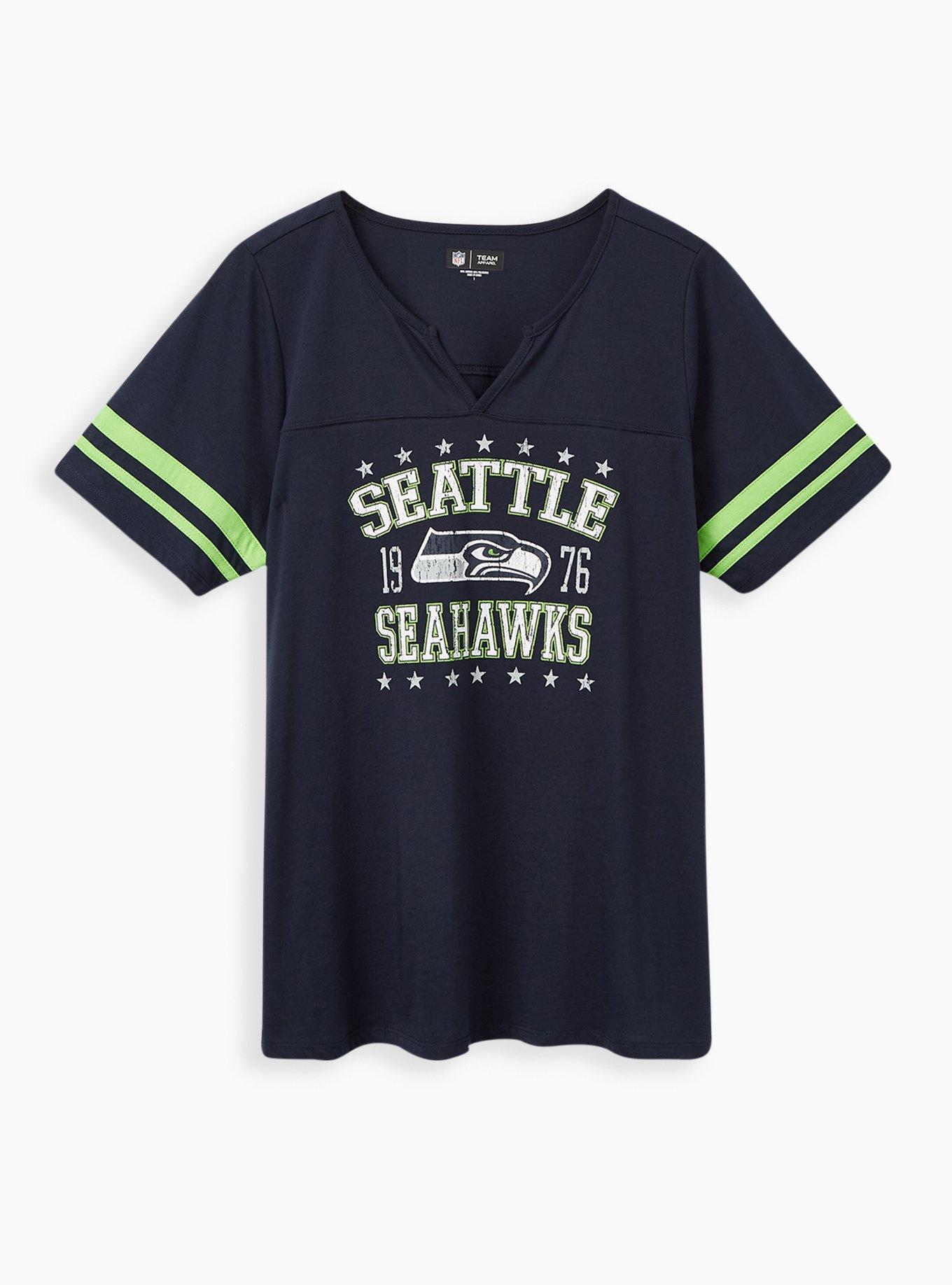 Plus Size - NFL Seattle Seahawks Classic Fit Long Sleeve Raglan Tee -  Cotton Navy - Torrid