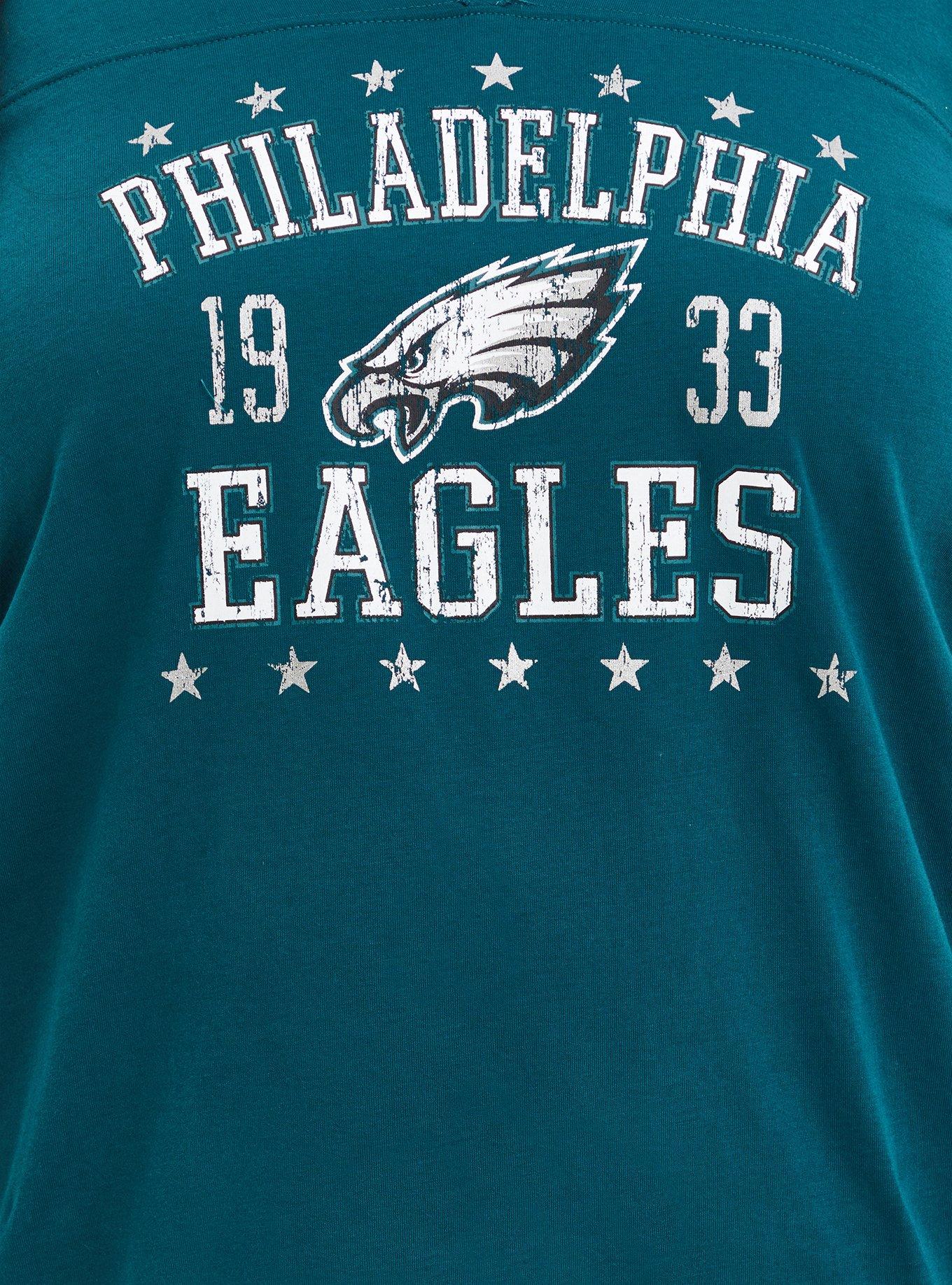 Plus Size - NFL Philadelphia Eagles Black V-Neck Football Tee - Torrid