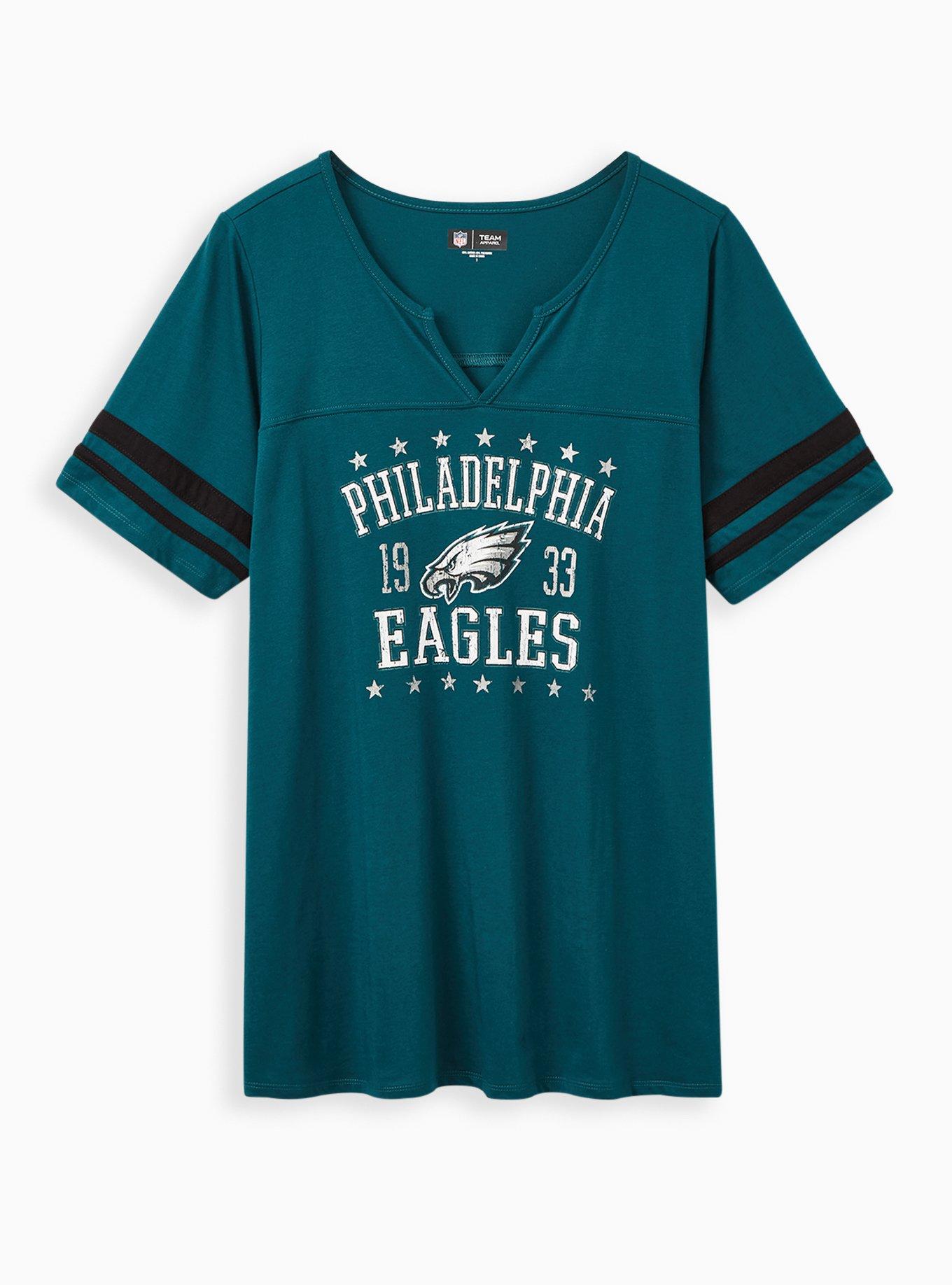 Plus Size - NFL Philadelphia Eagles Black V-Neck Football Tee - Torrid