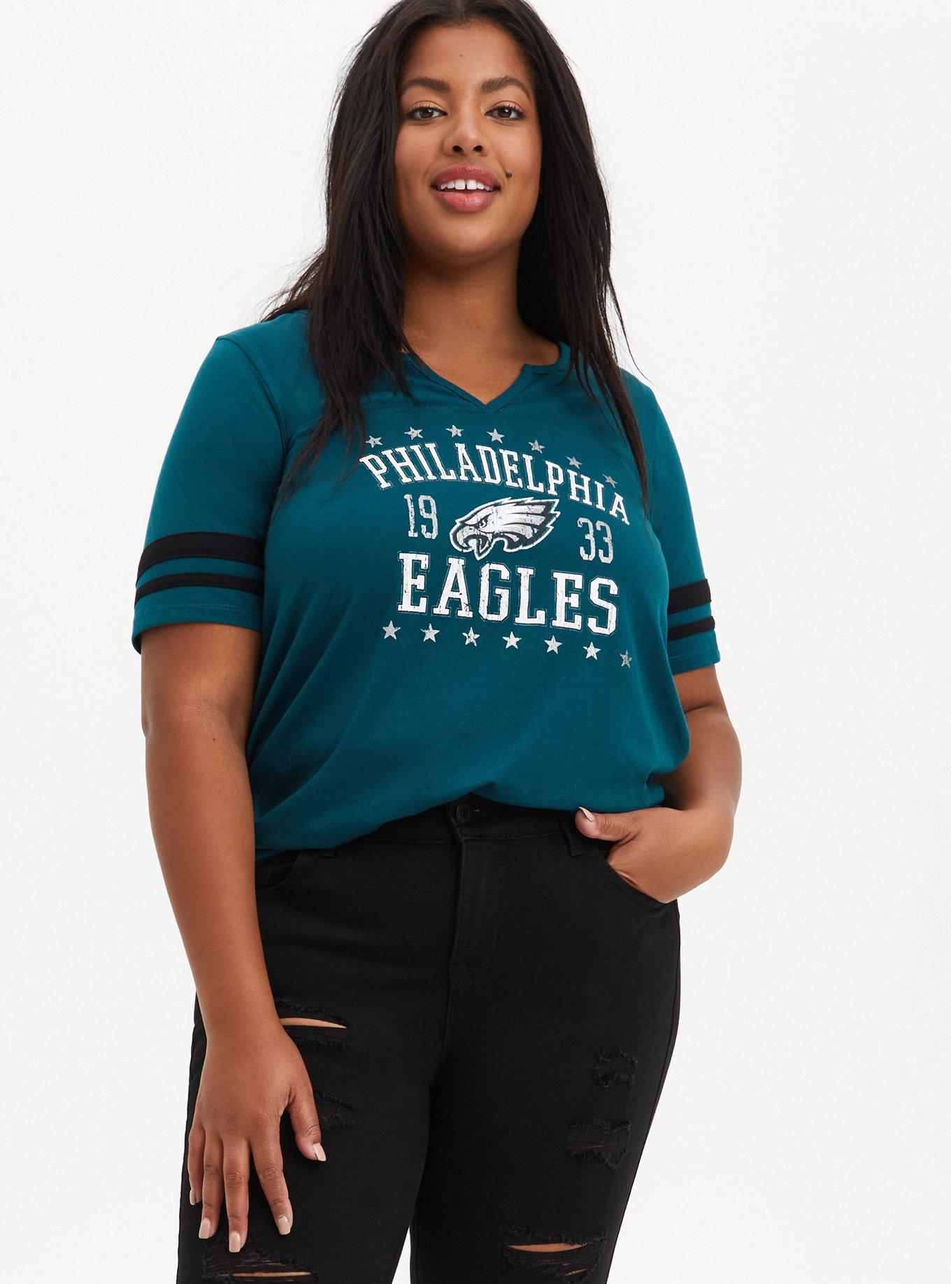 NFL Philadelphia Eagles Short Sleeve V-Neck Plus Size T-Shirt - 1X