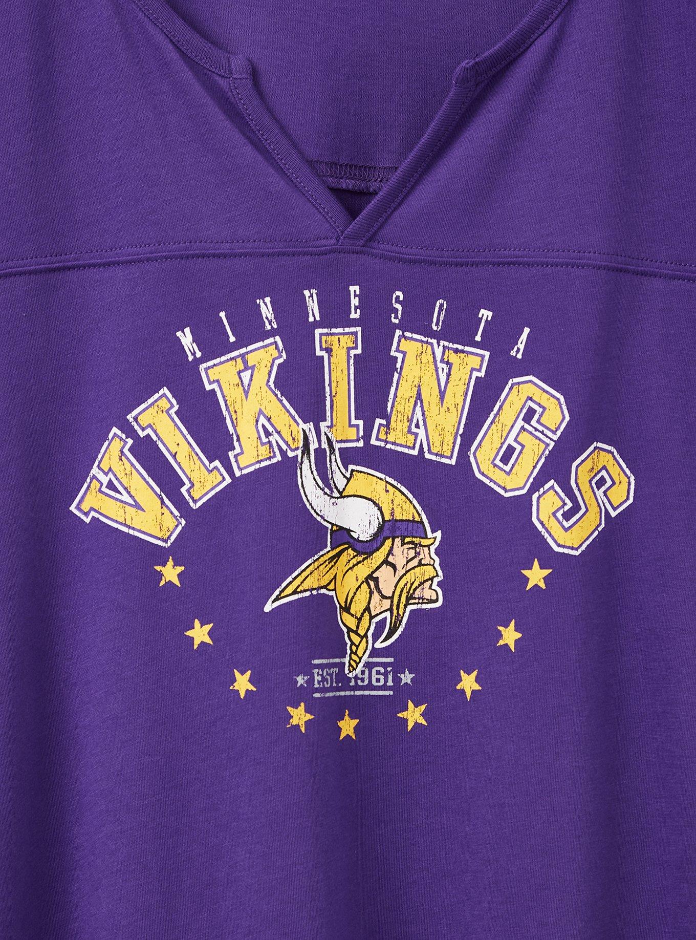 Plus Size - Classic Fit Football Tee - NFL Minnesota Vikings Purple - Torrid