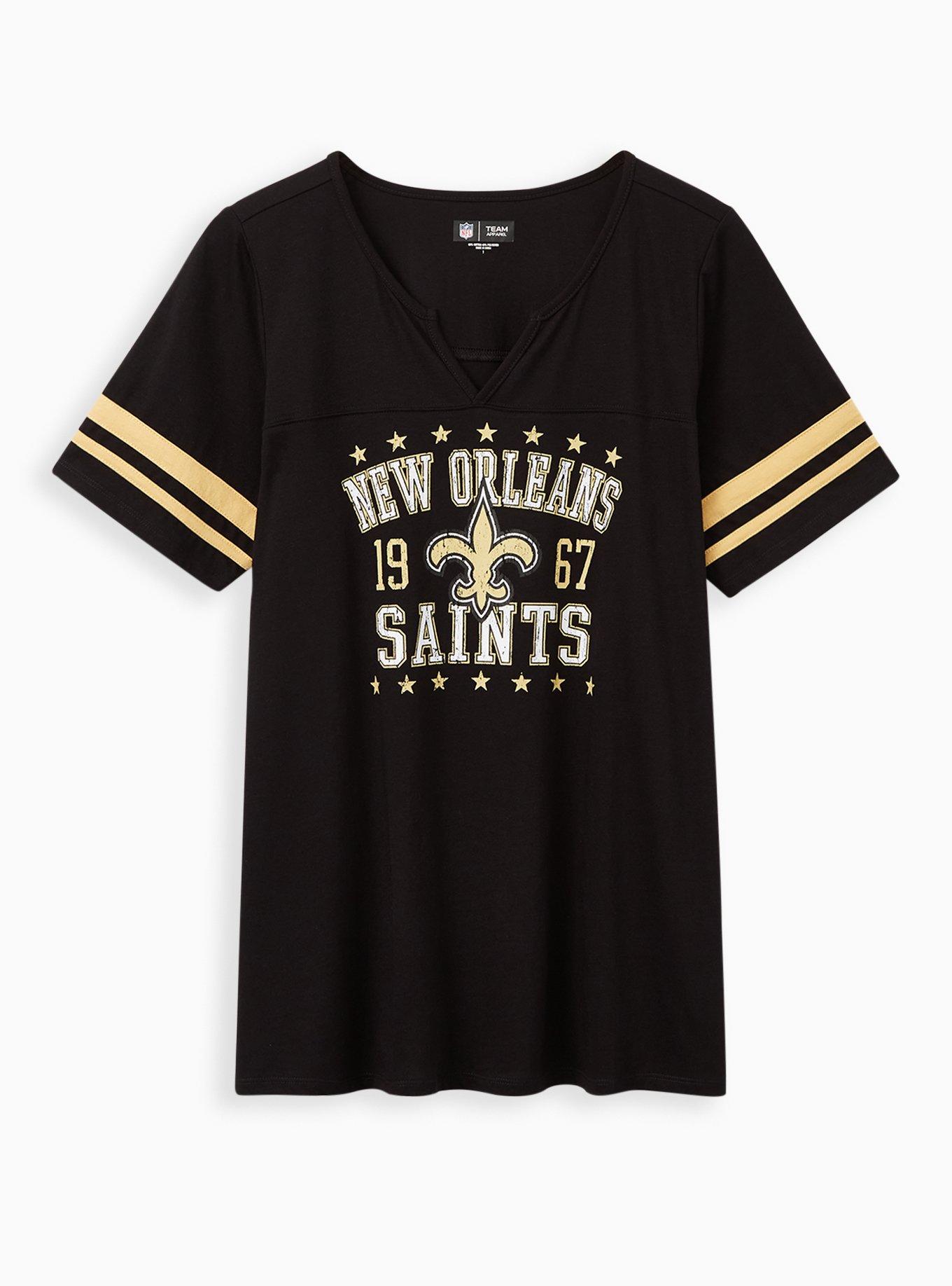 Plus Size - Classic Fit Football Tee - NFL New Orleans Saints Black - Torrid