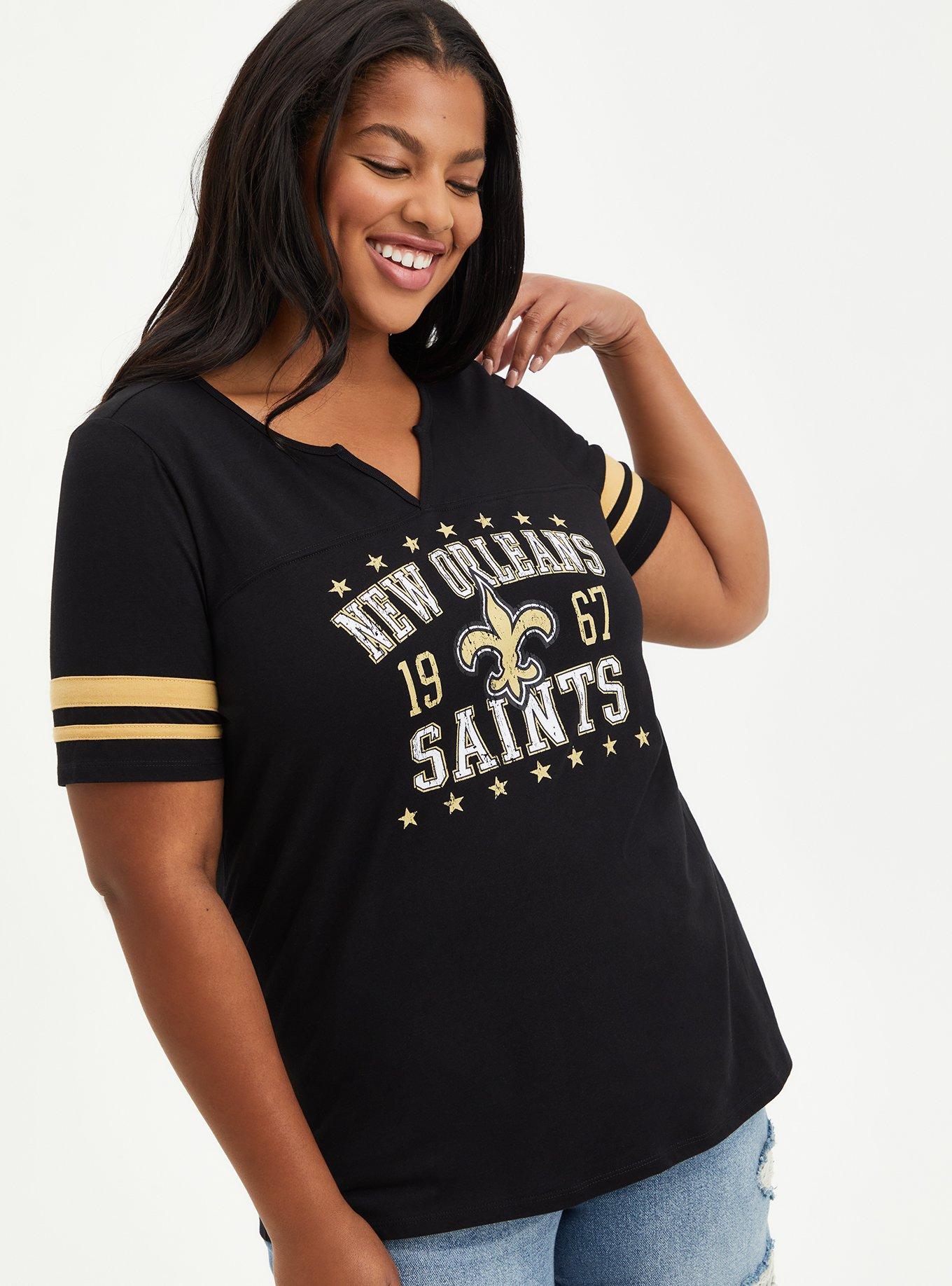 NFL Team Apparel New Orleans Saints 67 Women’s T-Shirt Black Gold Size Small