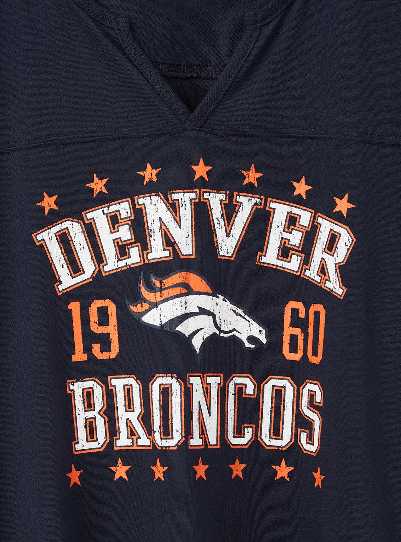 Plus Size Classic Fit Football Tee - NFL Denver Broncos Navy, PEACOAT, alternate