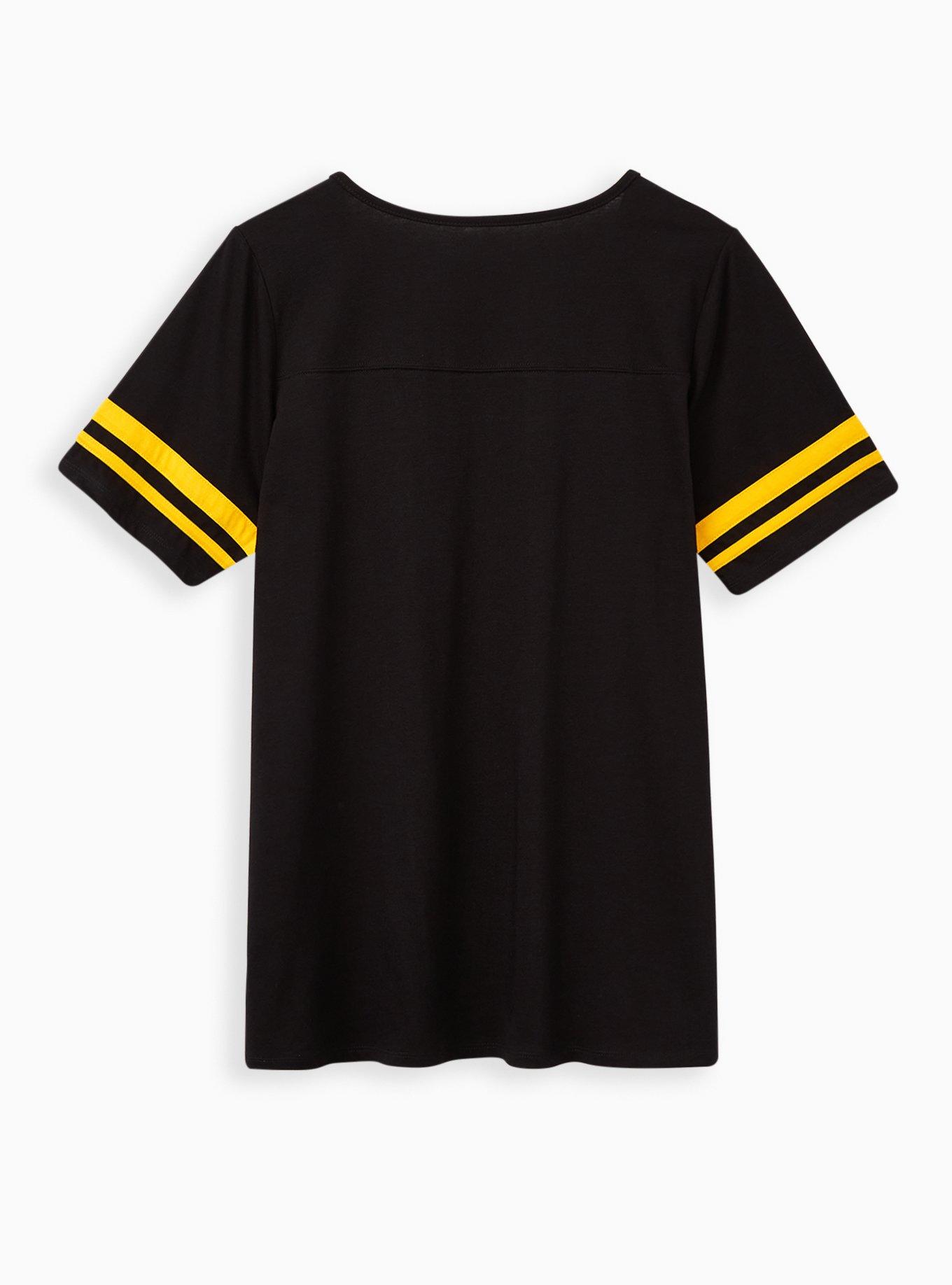 Plus Size - NFL Pittsburgh Steelers Black V-Neck Football Tee - Torrid