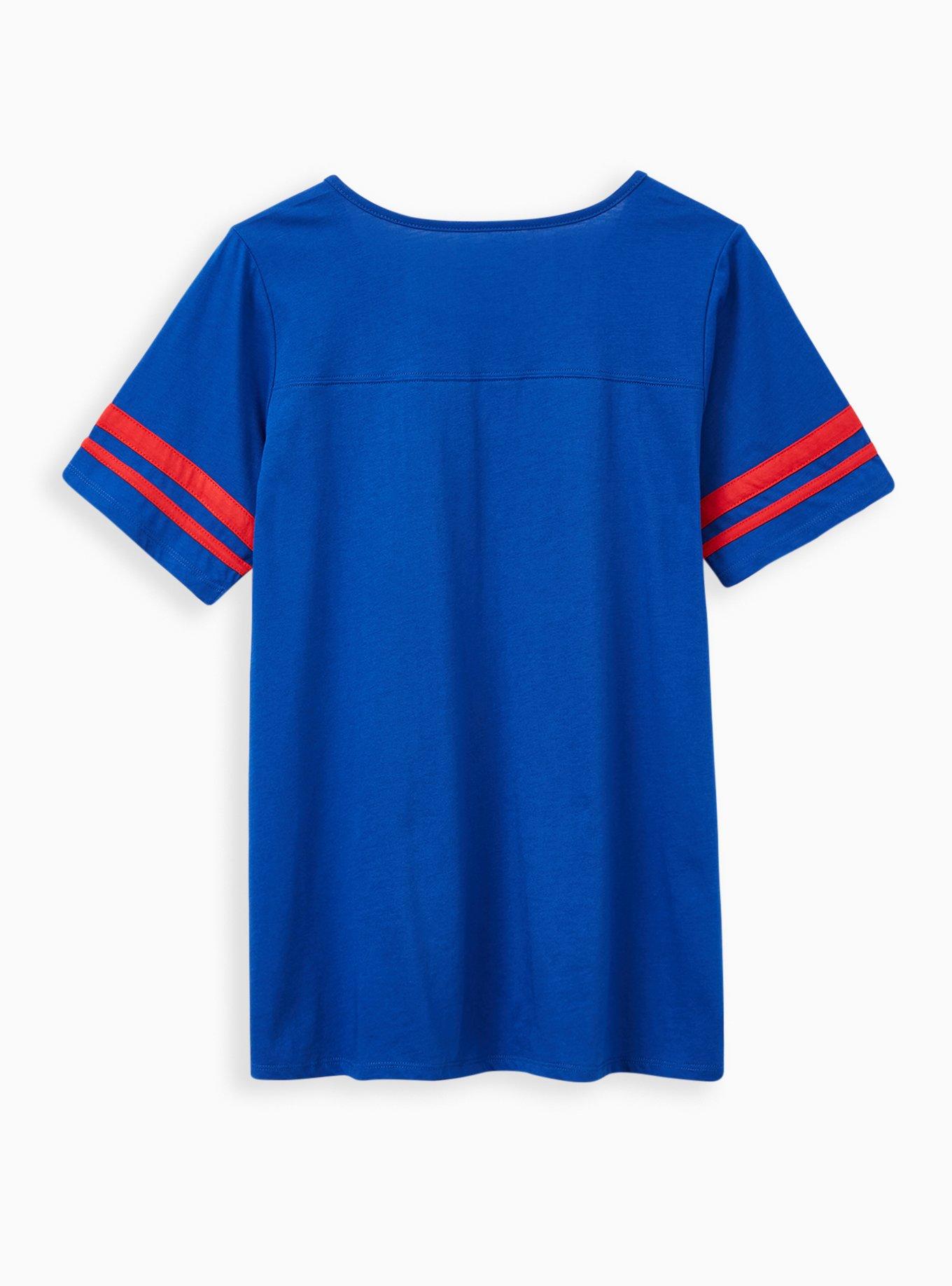 Women's New Era Royal Buffalo Bills Tie Front Scoop Neck T-Shirt