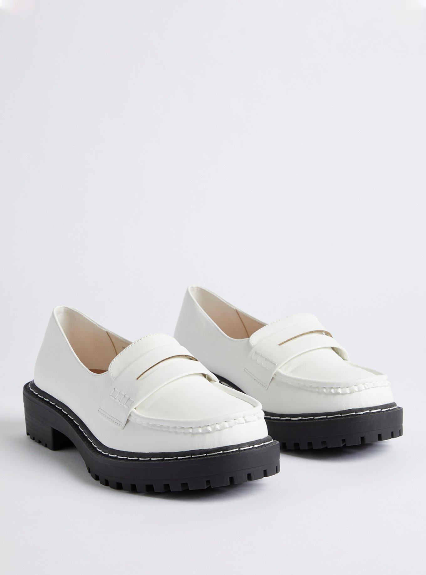 Torrid cheapest white chunky lug loafers, size 10.5