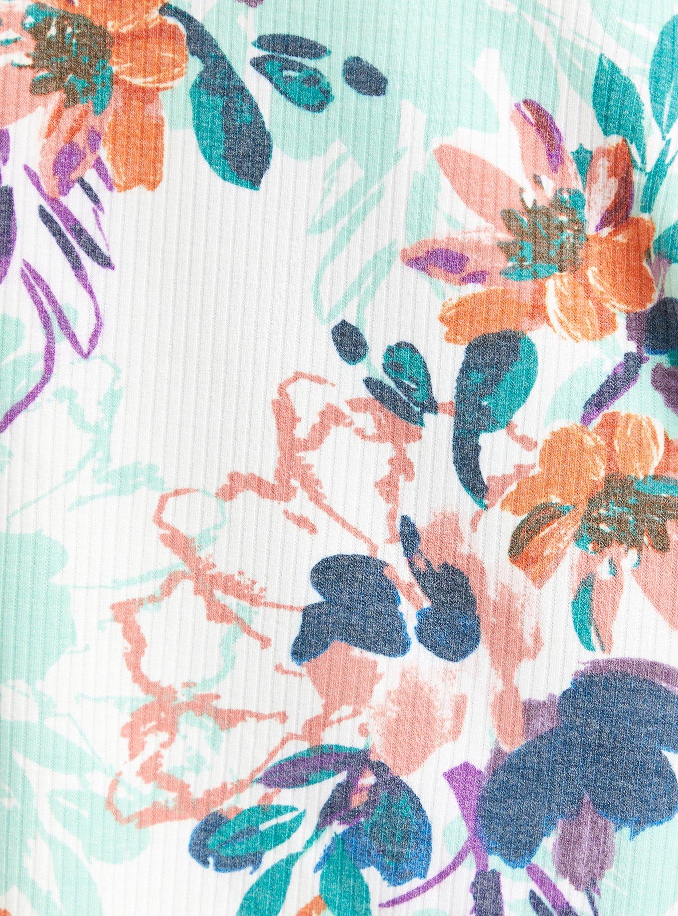 Plus Size Knit Button-Front Peplum Top, OTHER PRINTS, alternate