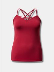 Plus Size Foxy Strappy Front And Back Racerback Cami, RED BUD, hi-res