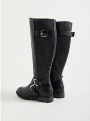 Plus Size Side Buckle Knee Boot (WW), BLACK, alternate