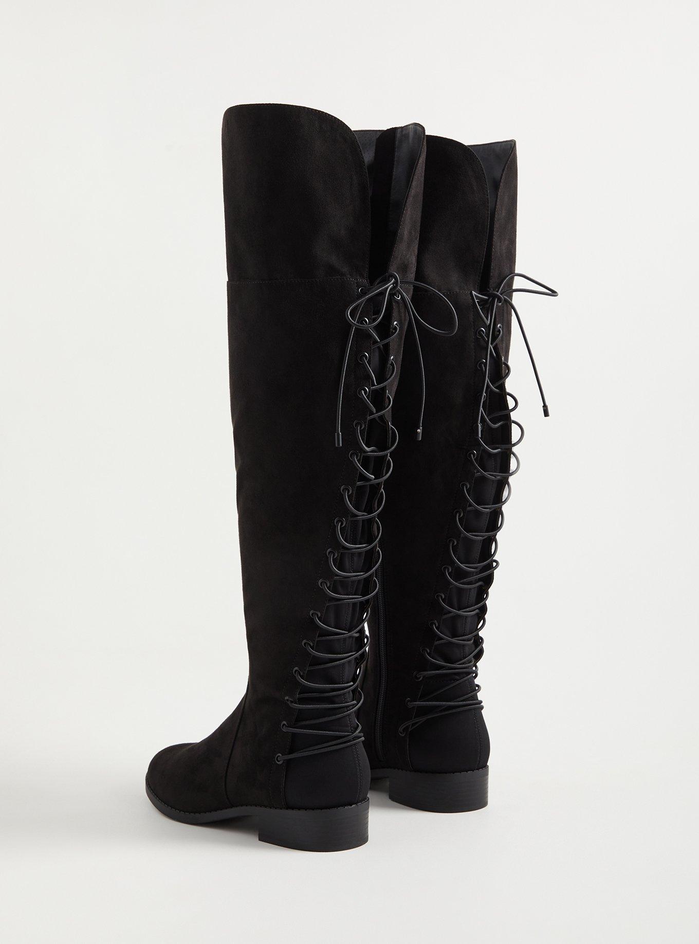 Torrid lace up hot sale knee high boots