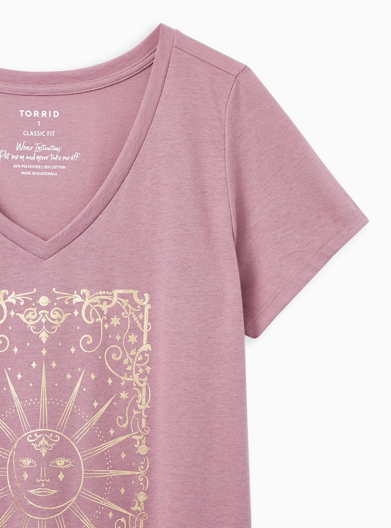 Plus Size Girlfriend Tee - Signature Jersey Purple Tarot Sun, GRAPE, alternate