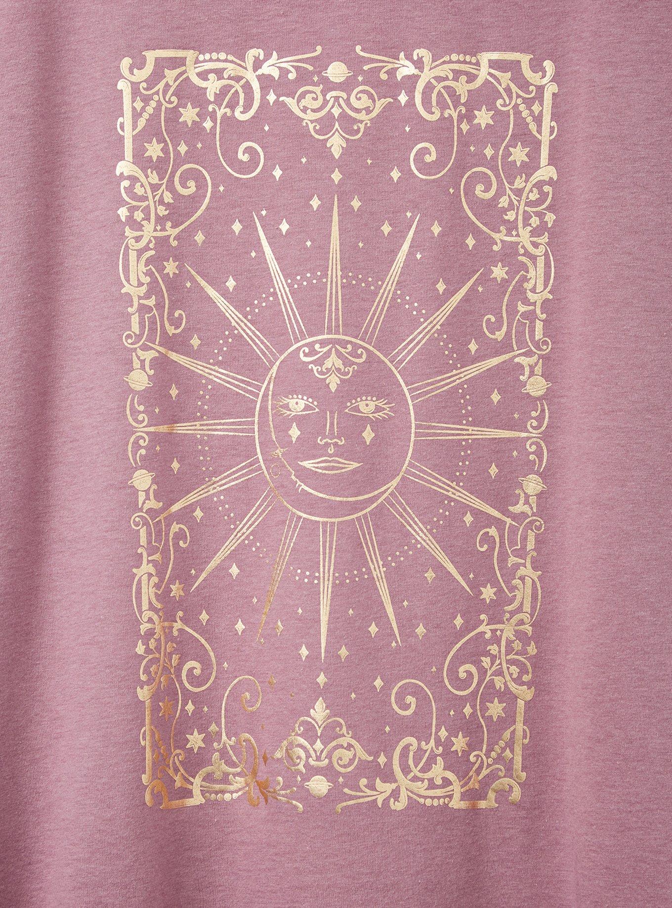 Plus Size Girlfriend Tee - Signature Jersey Purple Tarot Sun, GRAPE, alternate