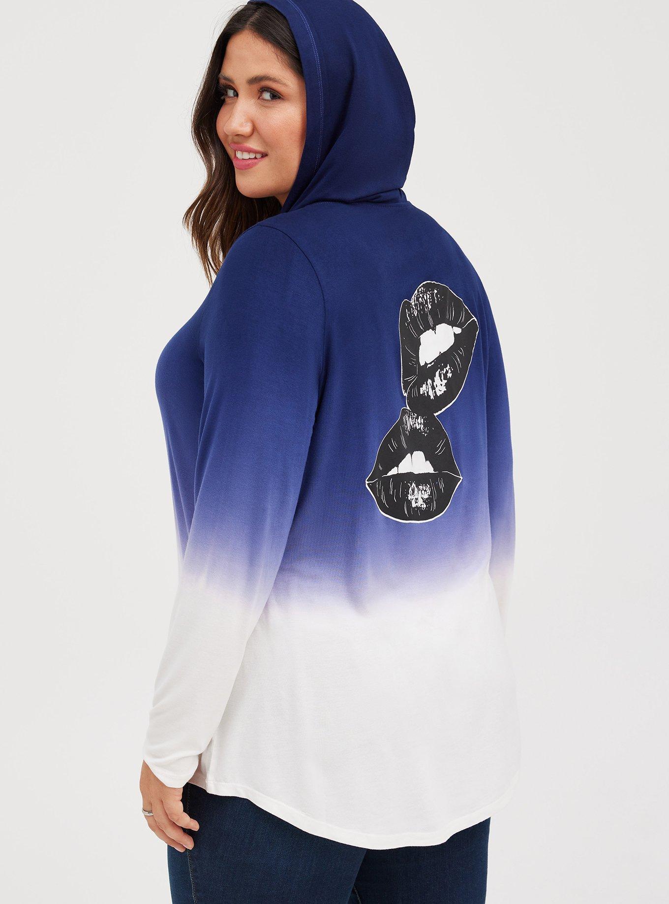 Hoodie - Super Soft Lips Tie Dye Navy, PEACOAT, alternate