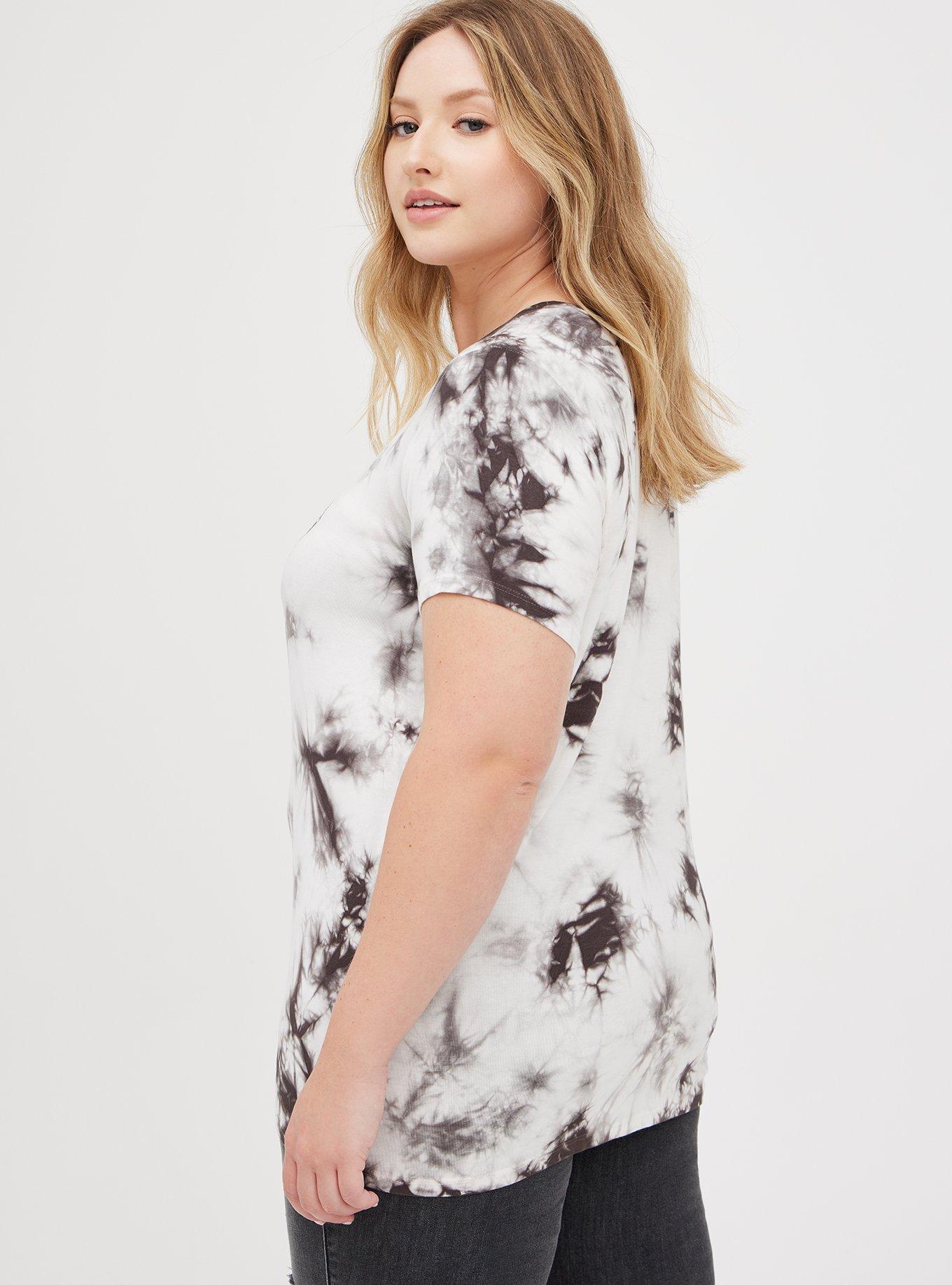 Plus Size Perfect Tee - Super Soft Skulls Tie-Dye White, TIE DYE WHITE, alternate