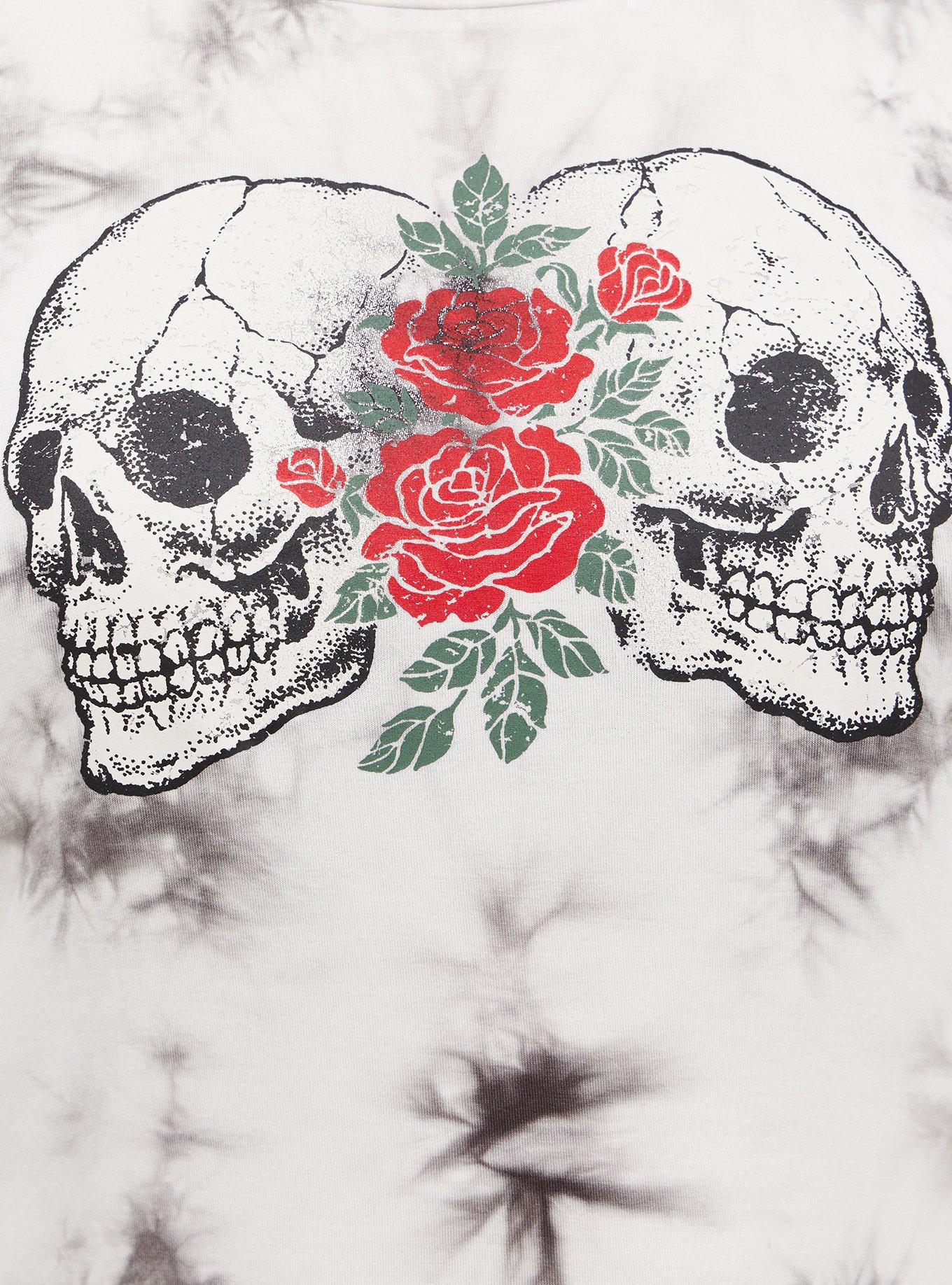 Plus Size Perfect Tee - Super Soft Skulls Tie-Dye White, TIE DYE WHITE, alternate