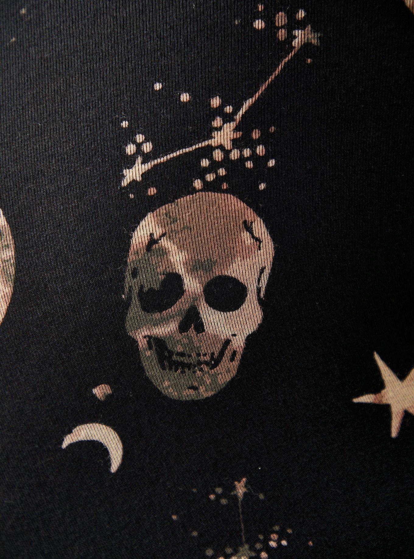 Plus Size Super Soft Relaxed Sleep Short, BLACK SKULL, alternate