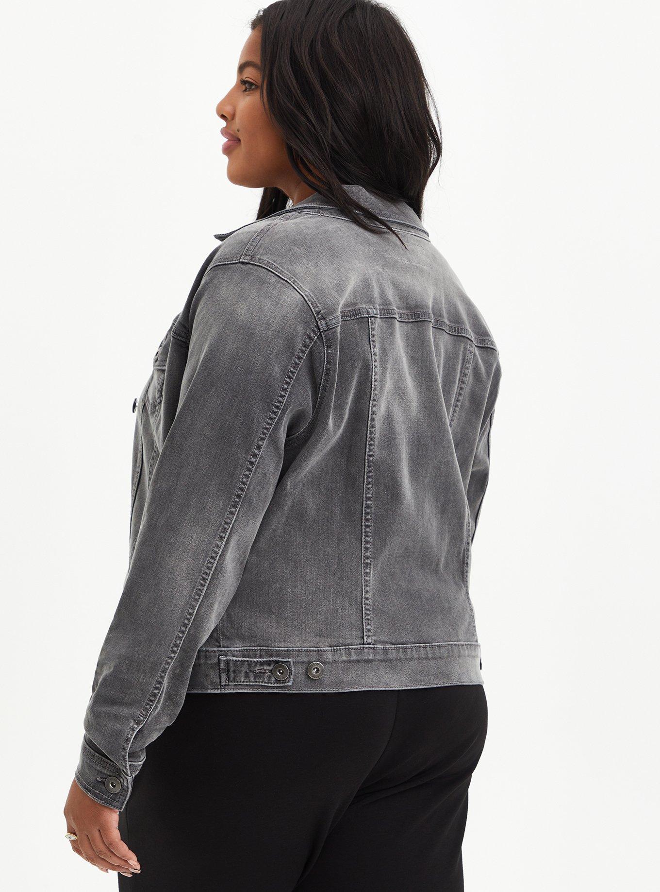 Plus Size - Grey Super Soft Denim Jacket - Torrid