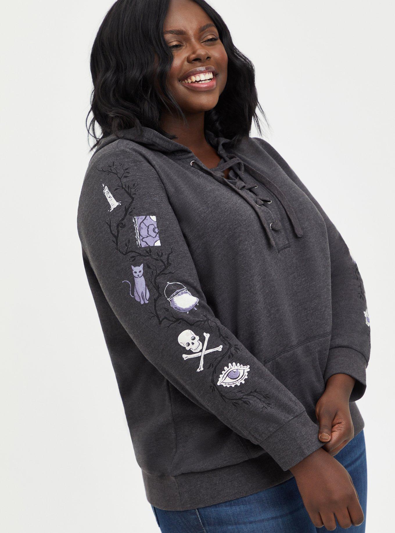 Plus size lace store up hoodie