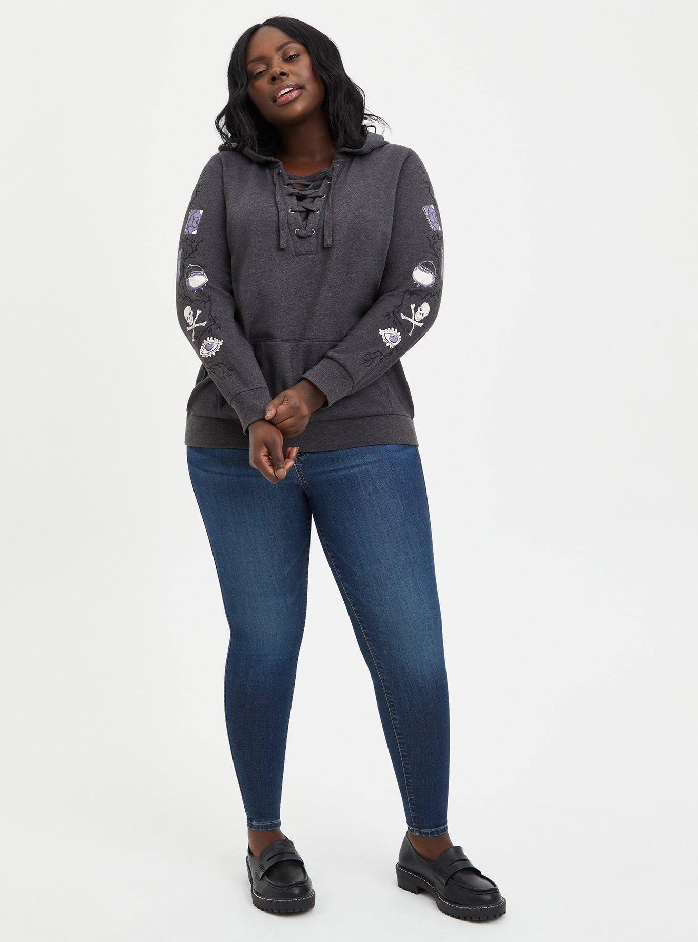 Plus size shop lace up hoodie