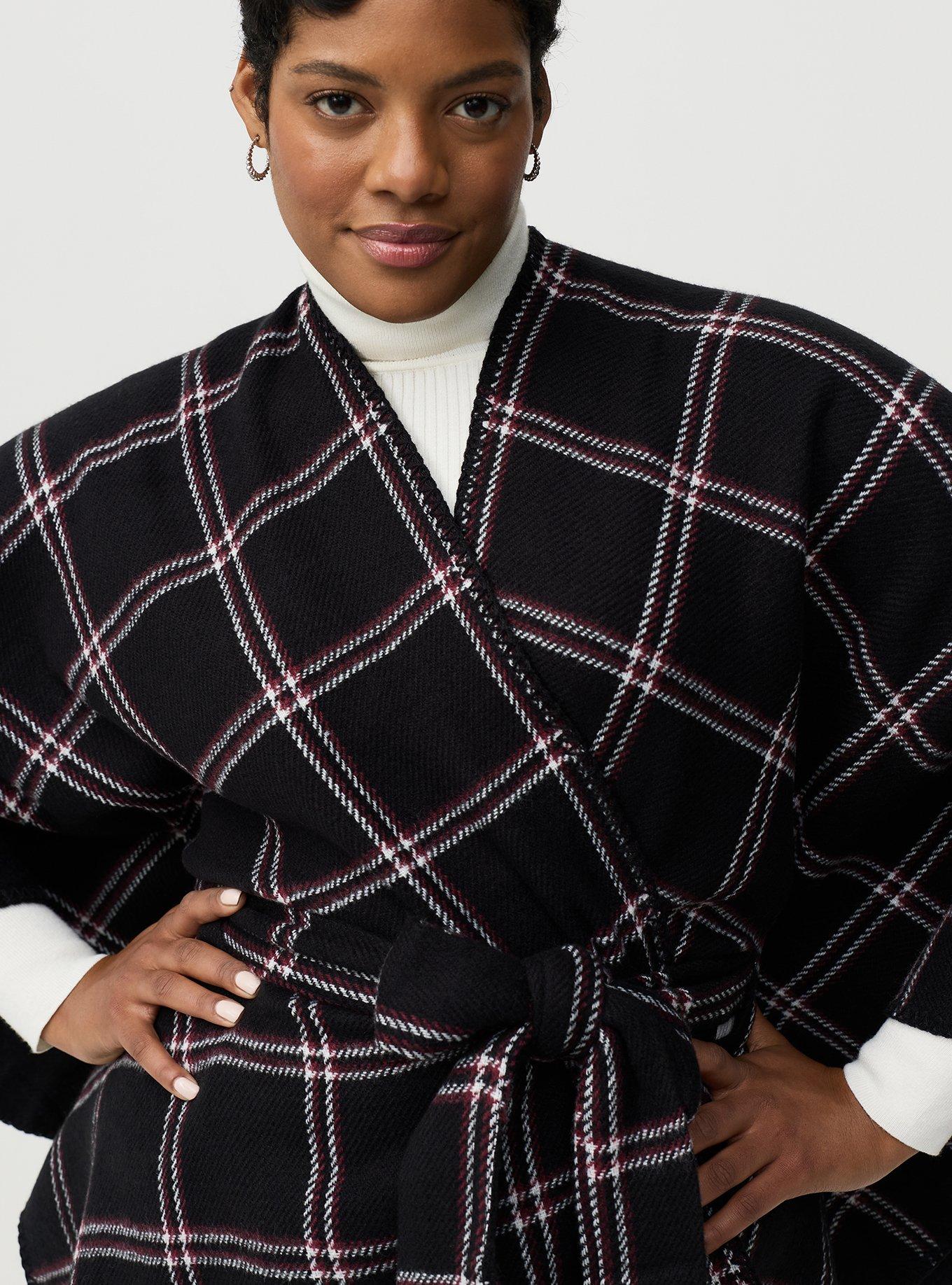 Belted Plaid Ruana
