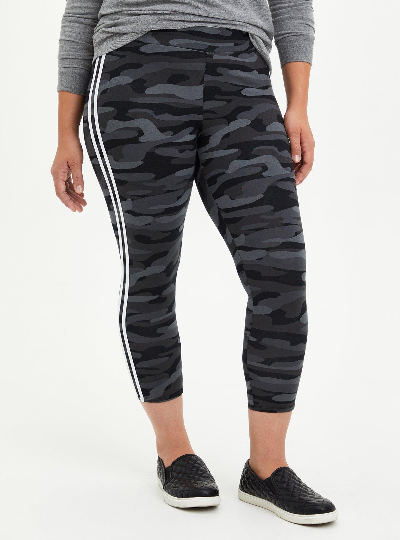 Camo leggings with white stripe sale