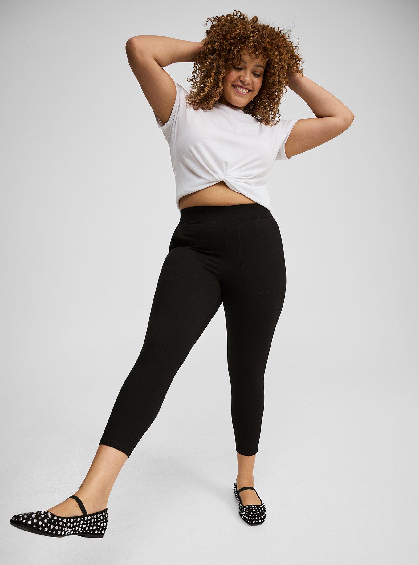 Plus Size - Black Ponte Front Seam Legging - Torrid