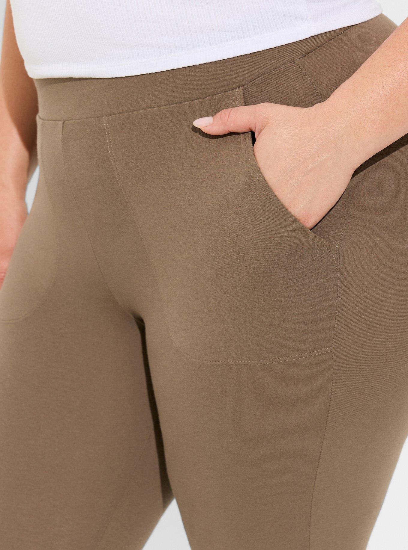 Brown Crop Length Tights & Leggings.