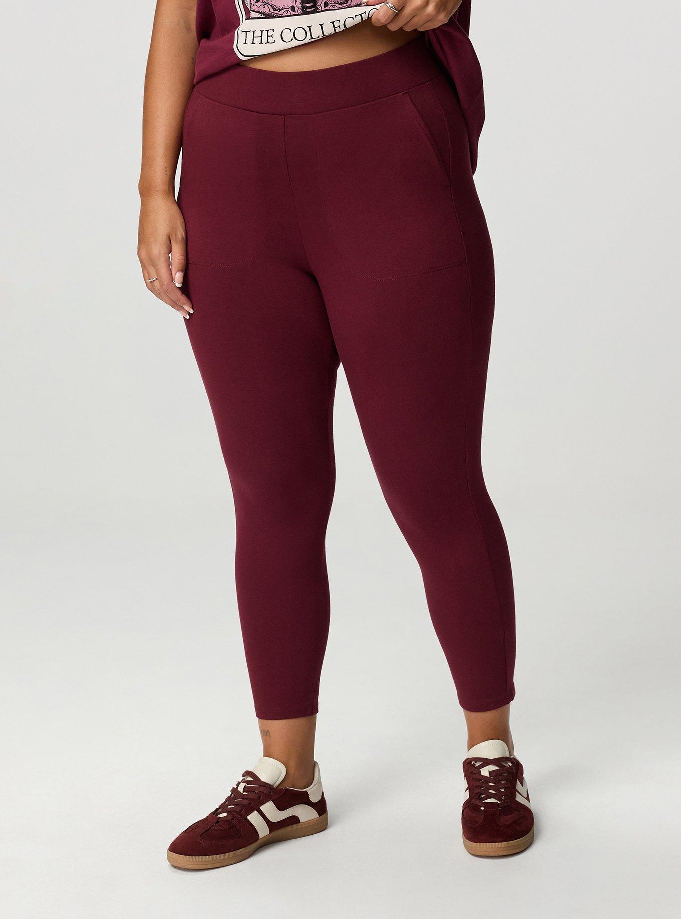 Crop Pocket Legging, MAROON BANNER, alternate