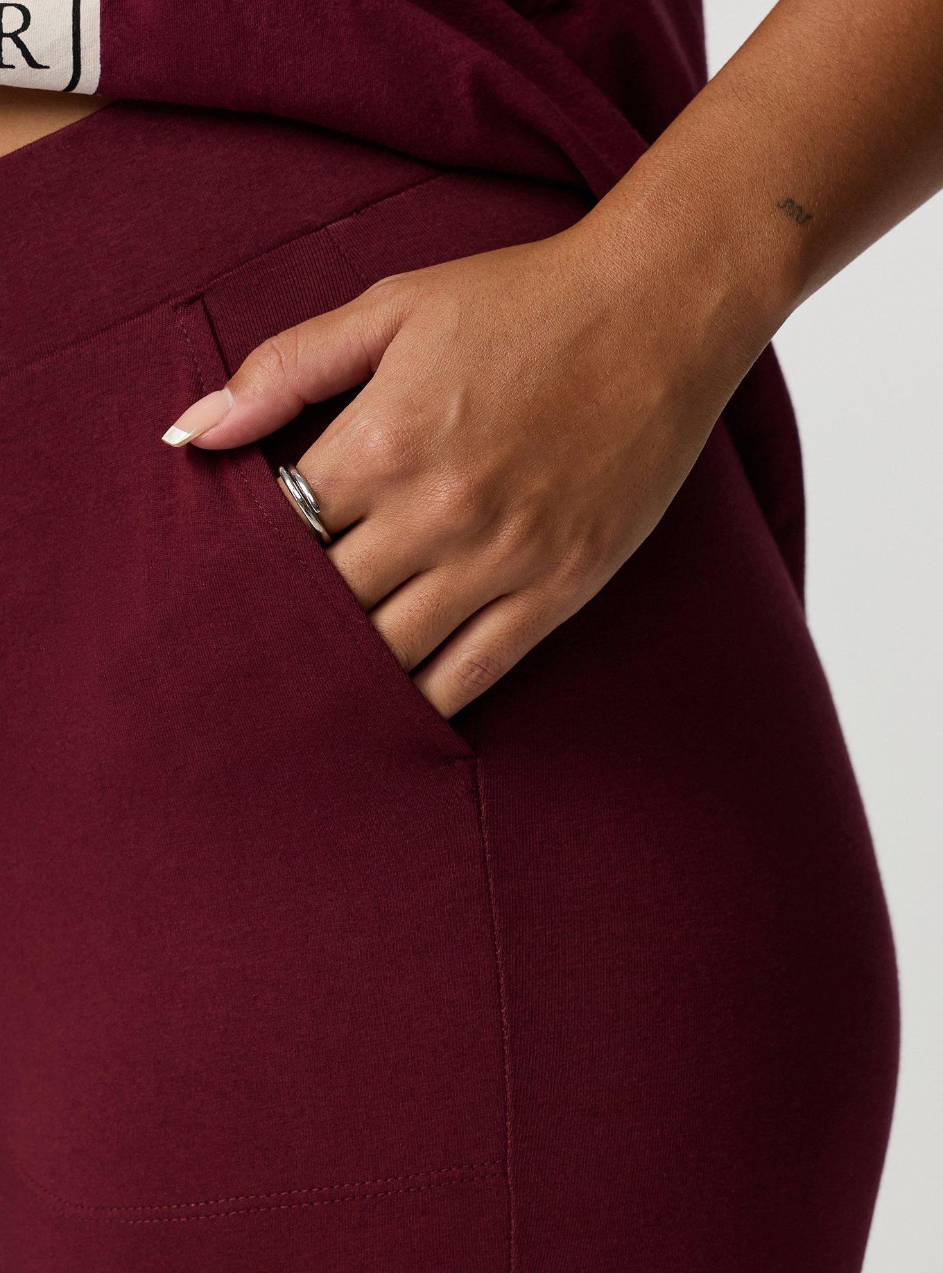 Crop Pocket Legging, MAROON BANNER, alternate