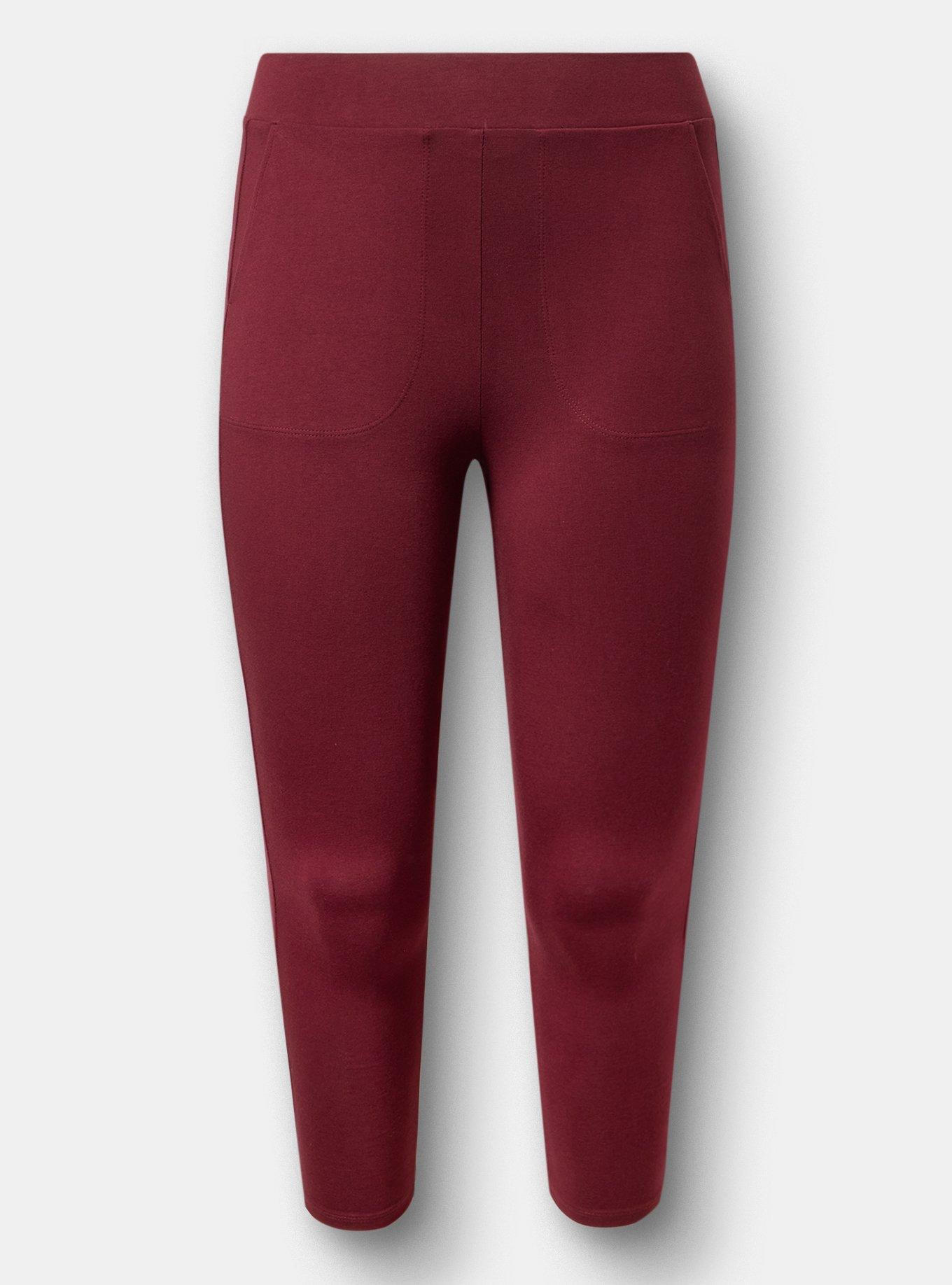 Crop Pocket Legging, MAROON BANNER, flat