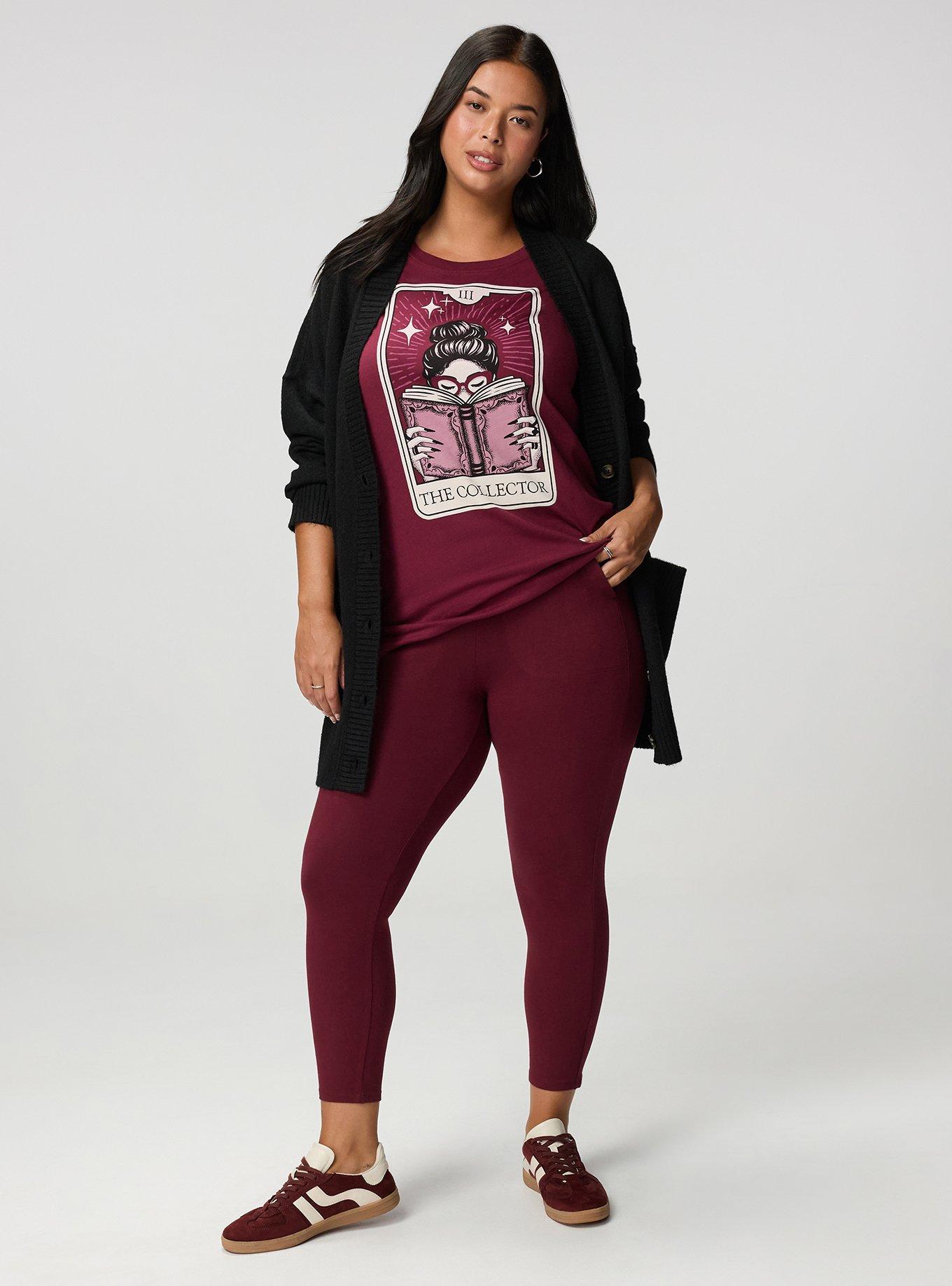 Crop Pocket Legging, MAROON BANNER, hi-res