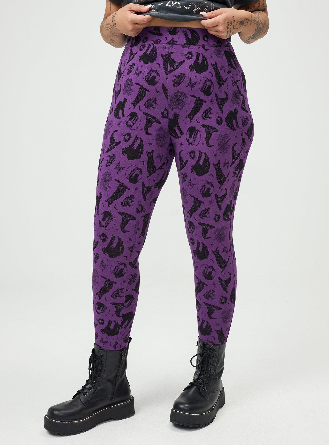 Crop Pocket Legging, BEWITCHED ICONS PURPLE, alternate