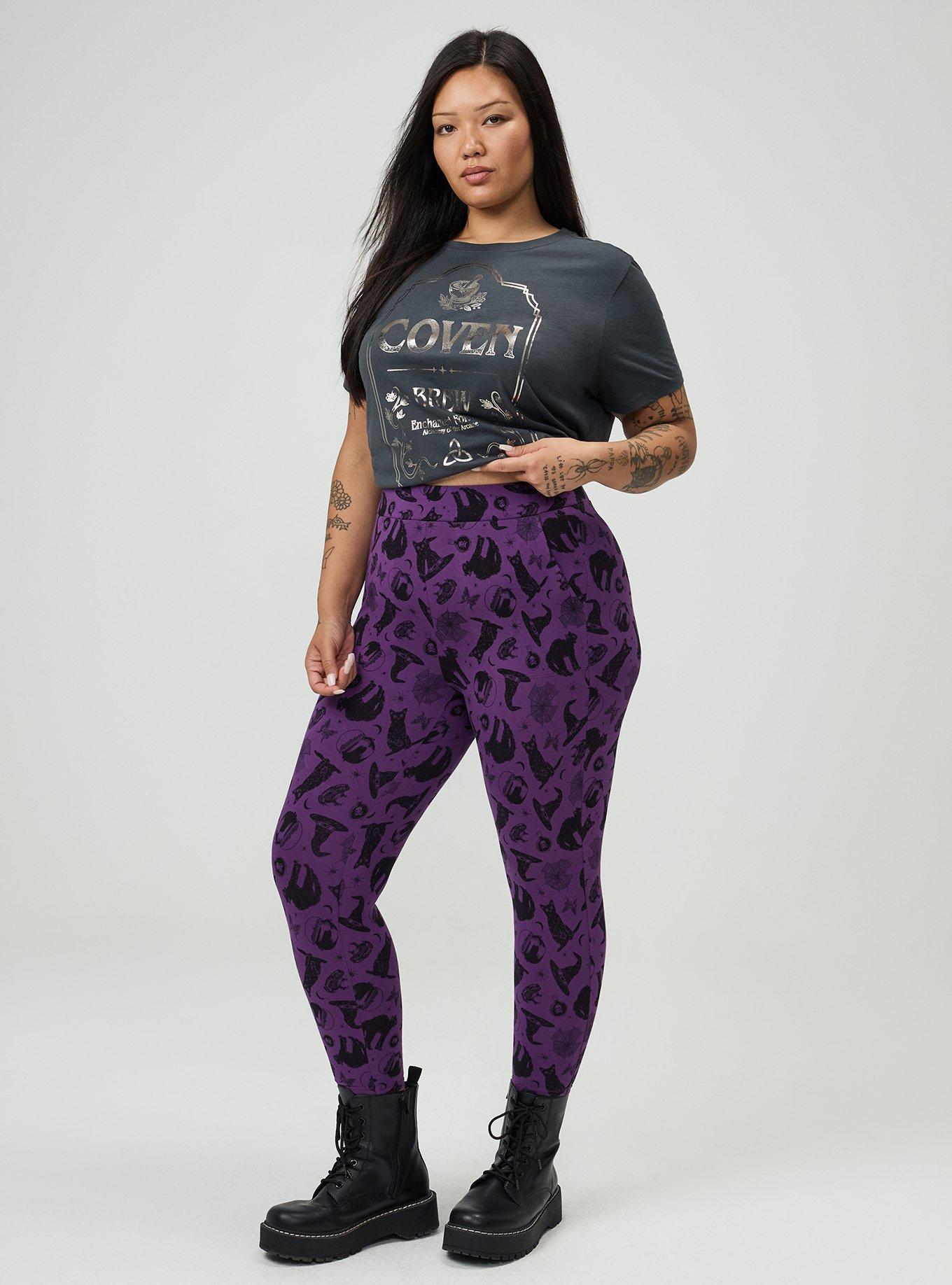 Crop Pocket Legging, BEWITCHED ICONS PURPLE, hi-res