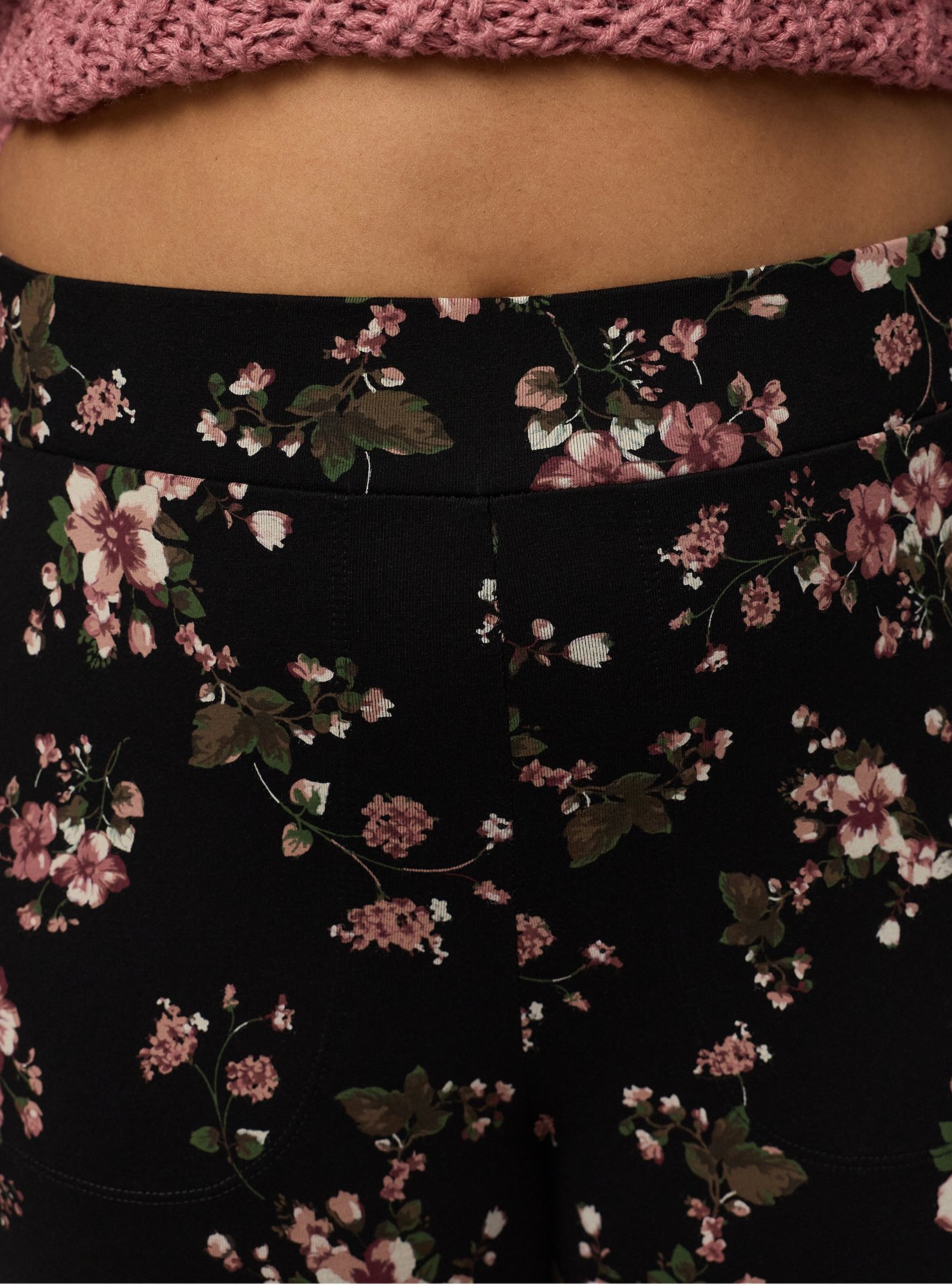 Crop Pocket Legging, LAURA FLORAL BLACK, alternate