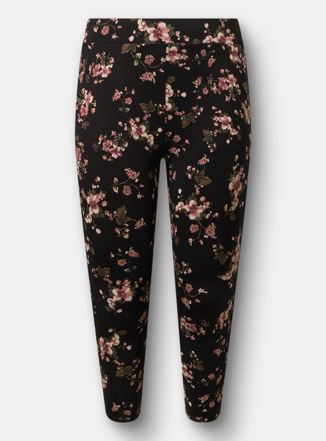 Crop Pocket Legging, LAURA FLORAL BLACK, flat