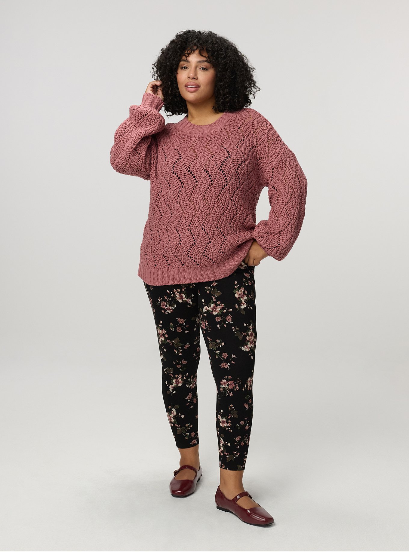 Crop Pocket Legging, LAURA FLORAL BLACK, hi-res