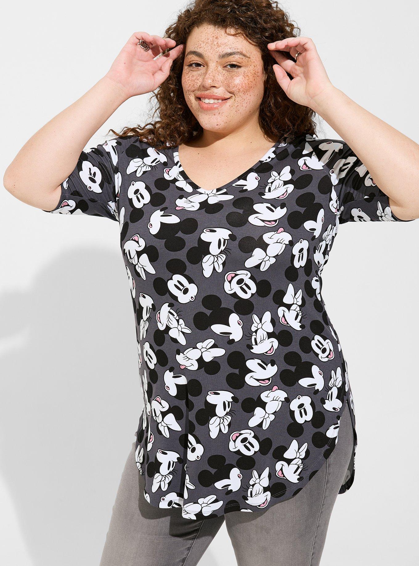 Disney Women Gray Mickey Mouse Graphic Sleep T-Shirt Plus Size 3X (22-24)