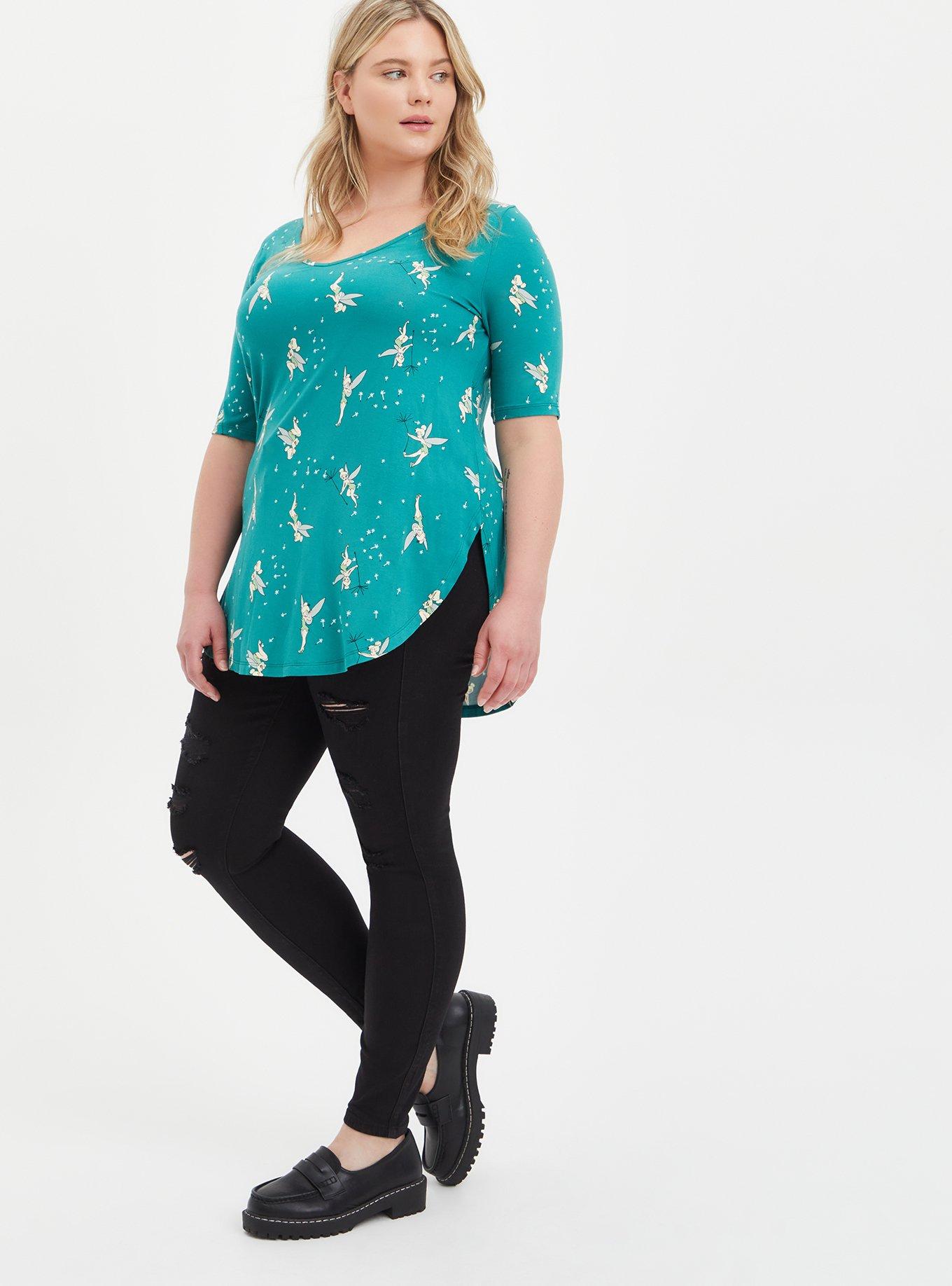 Plus Size Favorite Tunic - Super Soft Disney Peter Pan Tinkerbell, MULTI, alternate