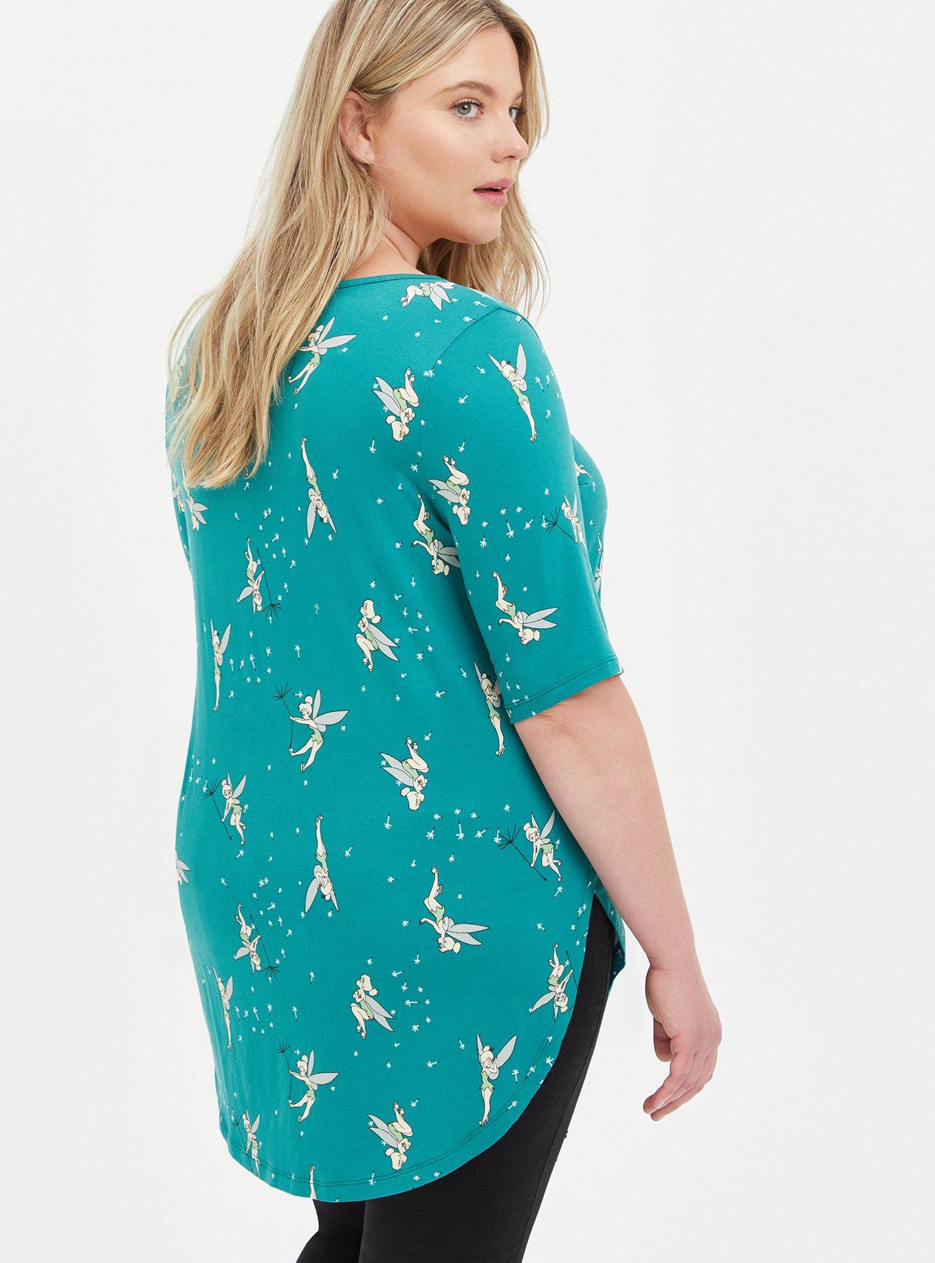 Plus Size Favorite Tunic - Super Soft Disney Peter Pan Tinkerbell, MULTI, alternate