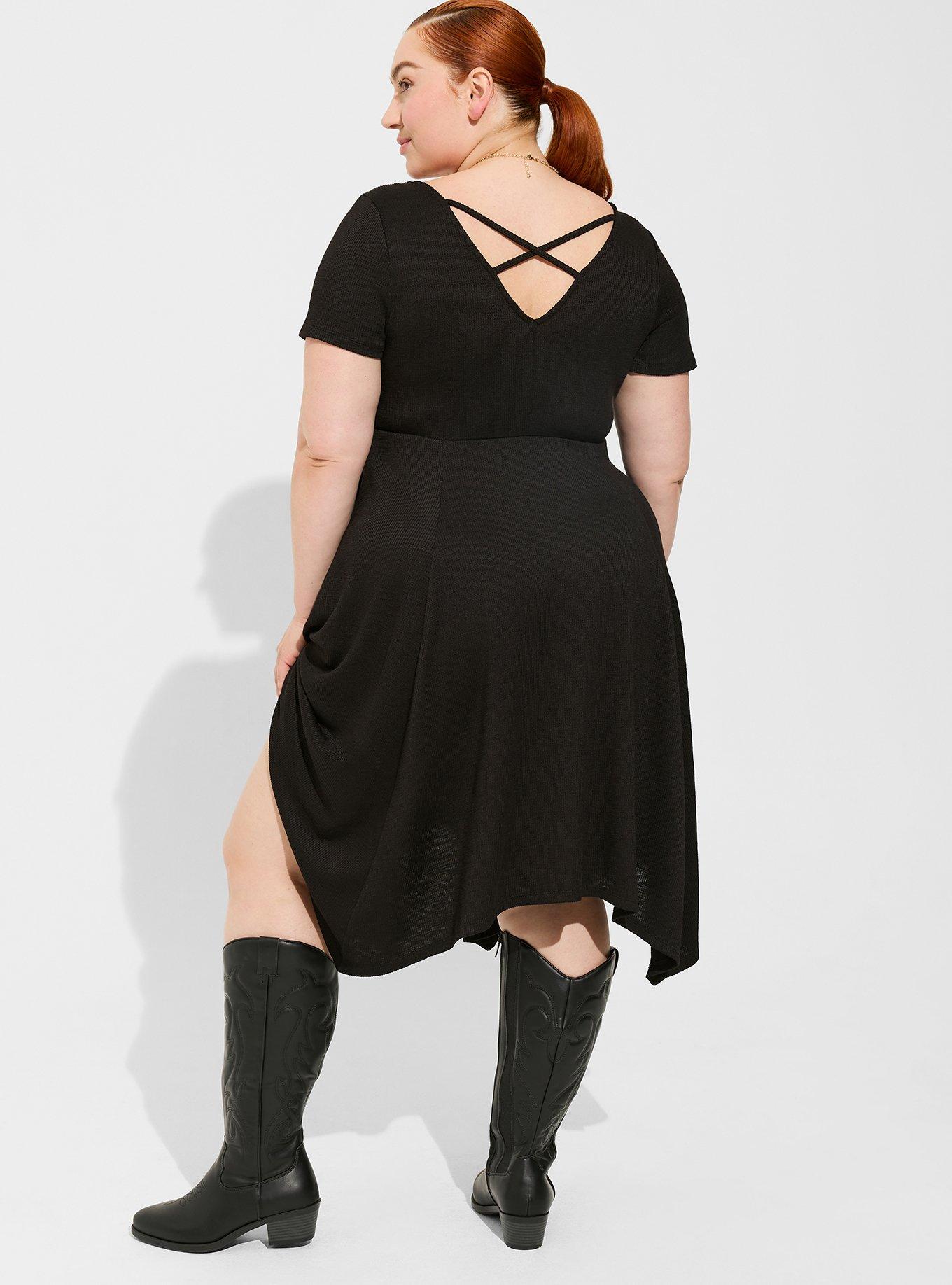 Plus Size - Midi Rib Knit Skater Dress - Torrid